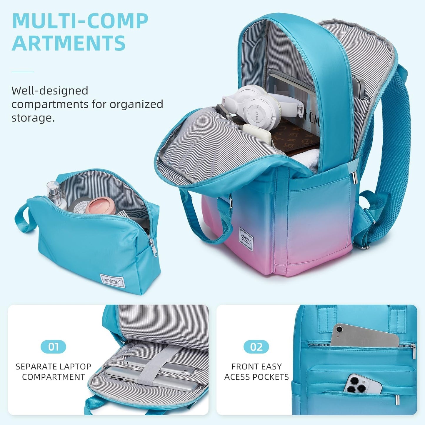 3-Piece Carry-On Luggage Set, 20" Suitcases, Airline Approved, Hardshell, 360° W3