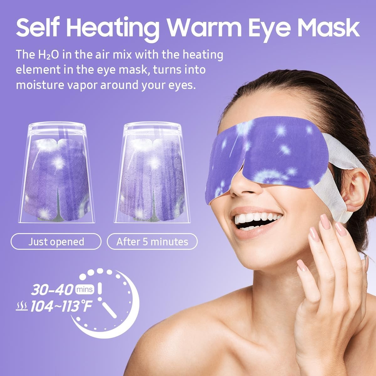 20 Packs Heated Steam Eye Masks - Disposable Warm Compress for Relaxation & Slee4