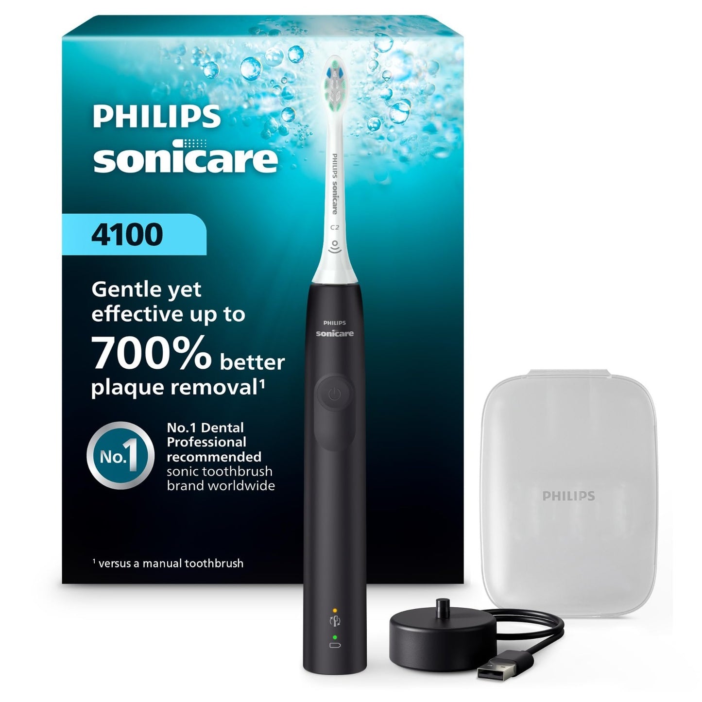 Rechargeable Electric Toothbrush, 700% Plaque Removal, Pressure Sensor, 2 Settin1