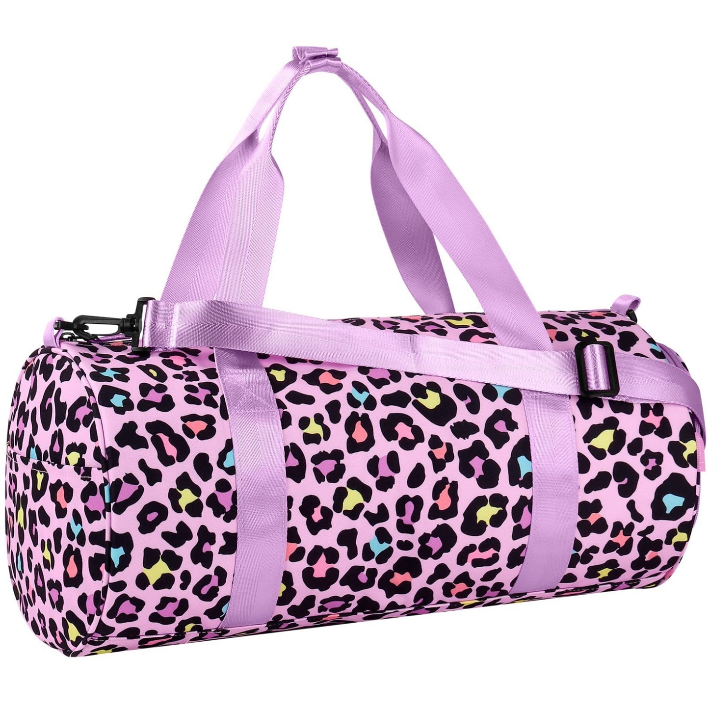 Girls Cheetah Duffle Bag - Pink Weekender Overnight Bag for Kids Ages 6-80