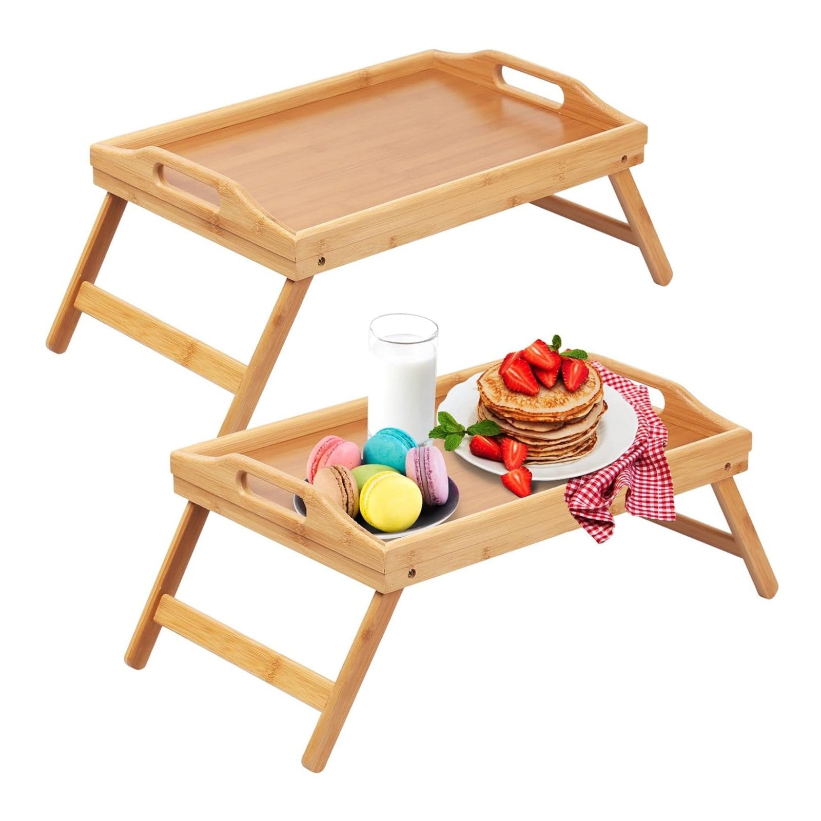 Here’s an optimized eBay title for the product:"Foldable Bamboo Bed Tray Table1