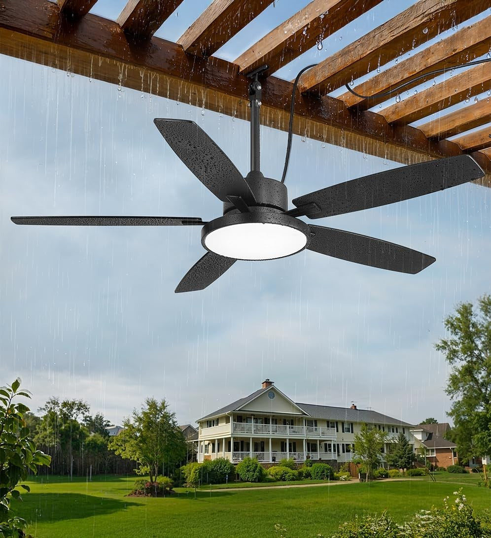 52" Waterproof Outdoor Ceiling Fan with Light   IP65 Patio Fan for Deck & Porch8