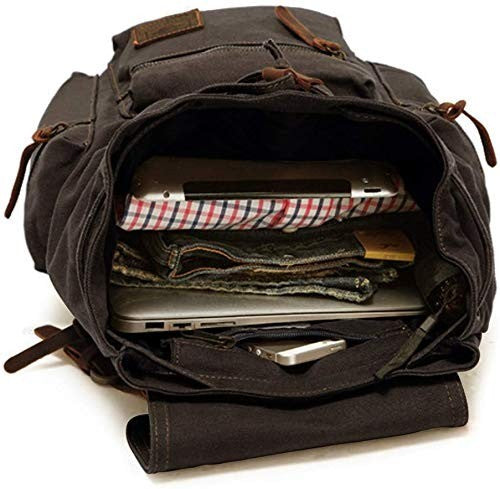 High Capacity Vintage Canvas Backpack for School Travel, 12 15" Laptop Rucksack6