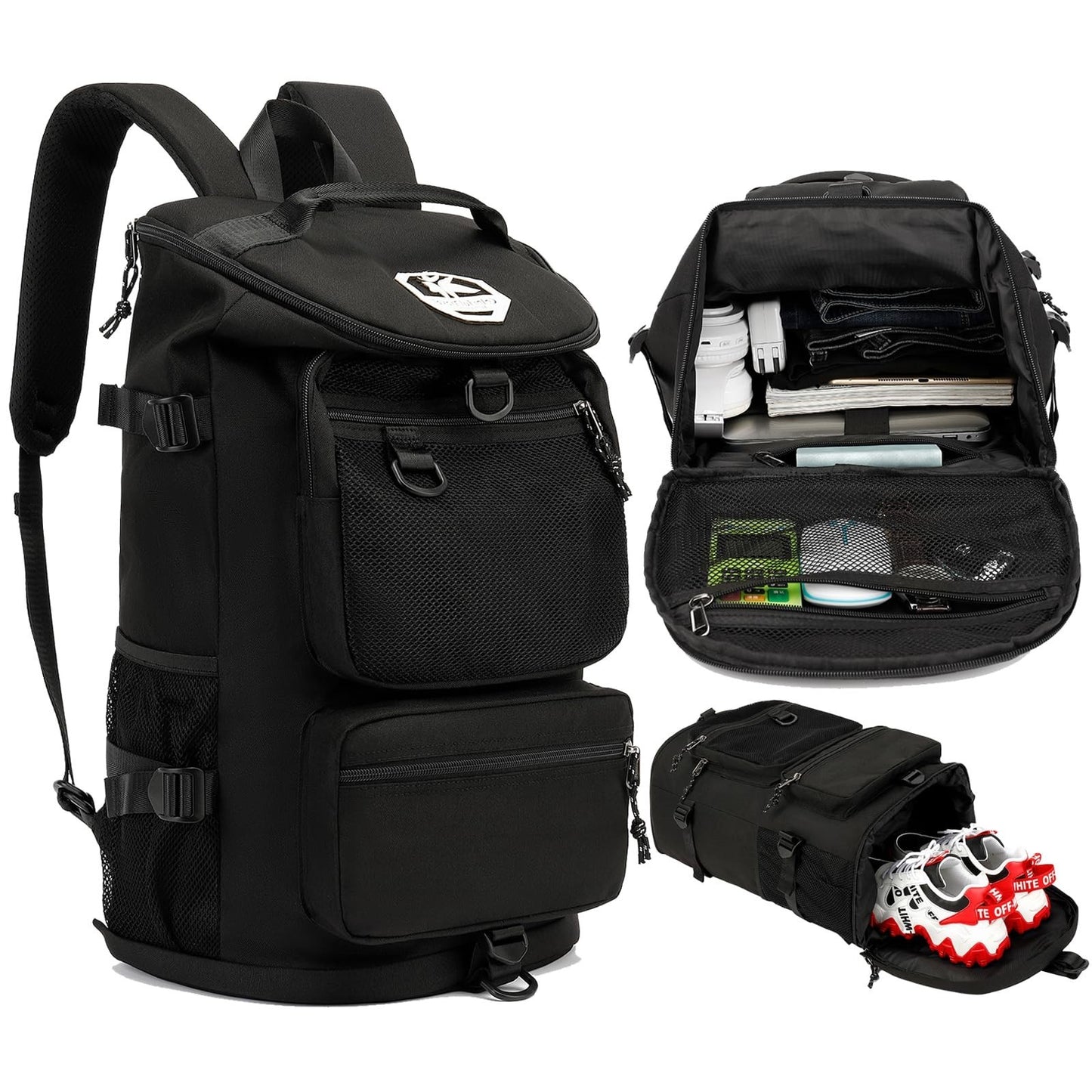 Waterproof Gym Duffel Backpack with Shoe Compartment   4 Carry Methods, Sports &2