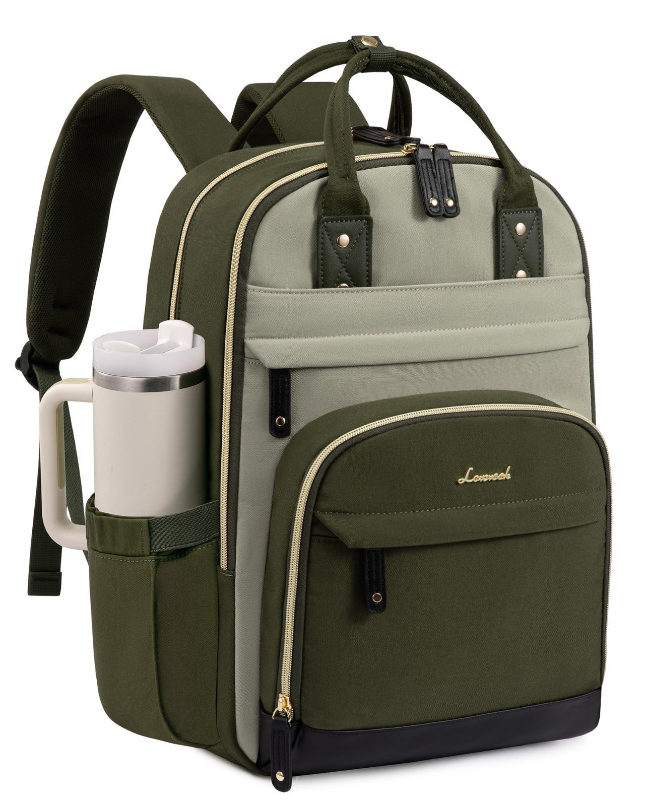 Stylish 15.6" Laptop Backpack with Cup Holder, Travel & Work Bag for Women & Men1