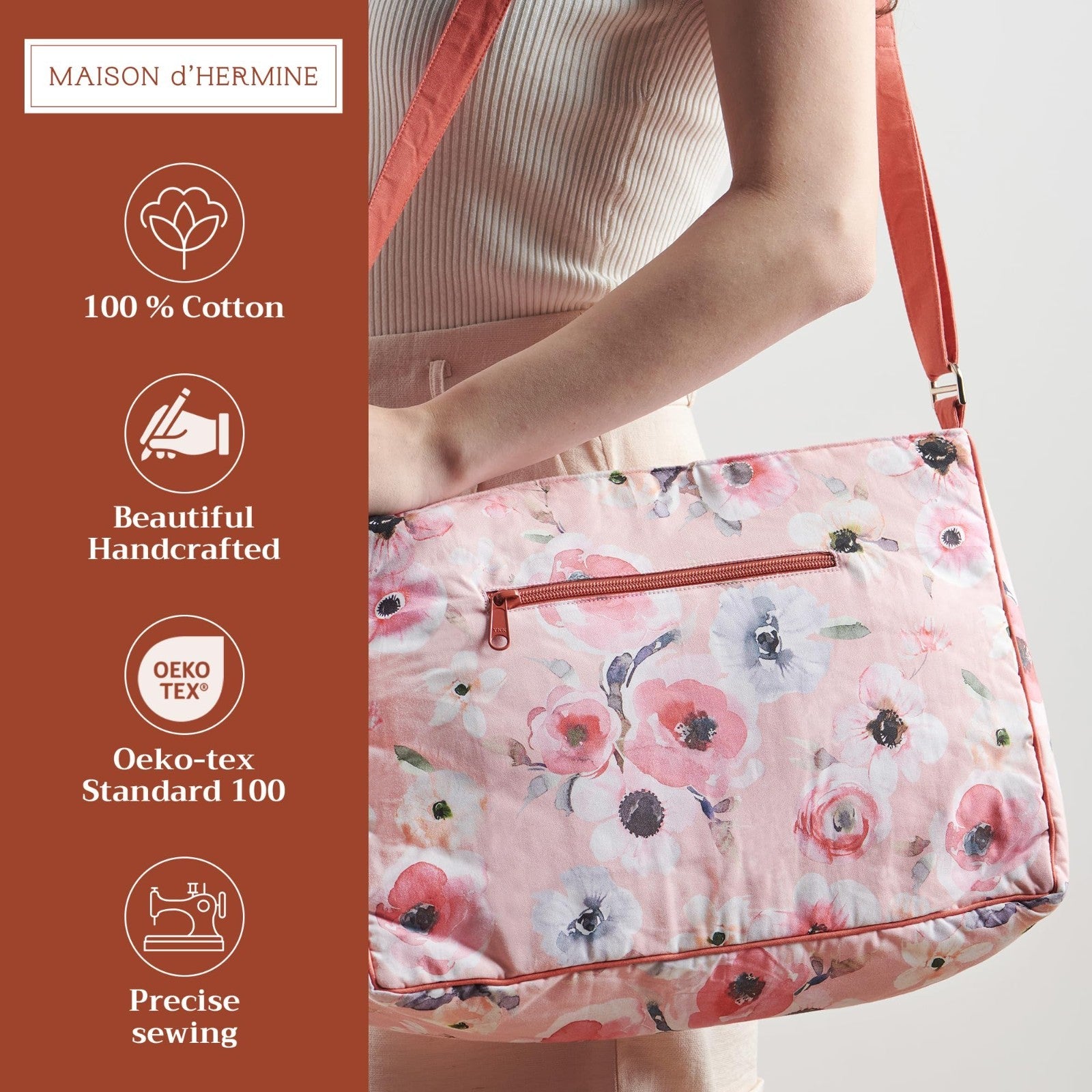 Stylish Women's Cotton Shoulder Handbag   Versatile Tote Bag for Everyday Use2