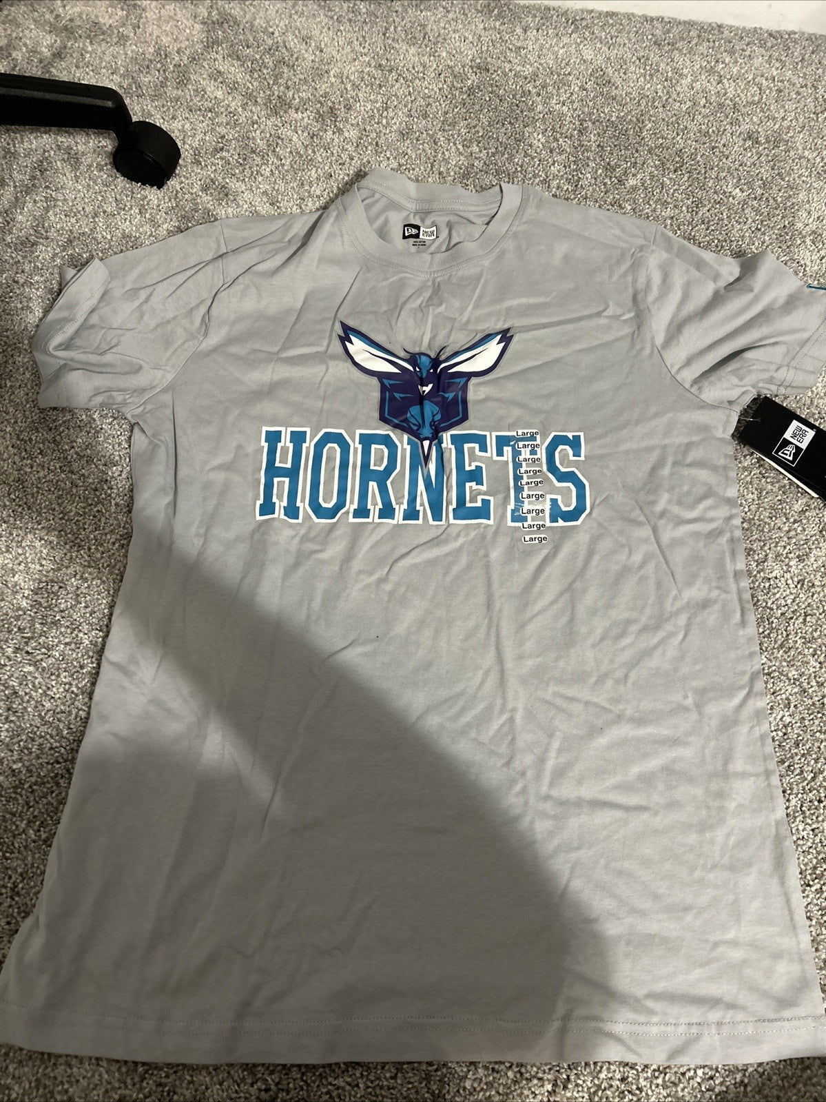charlotte hornets shirt mens large Grey New Era0