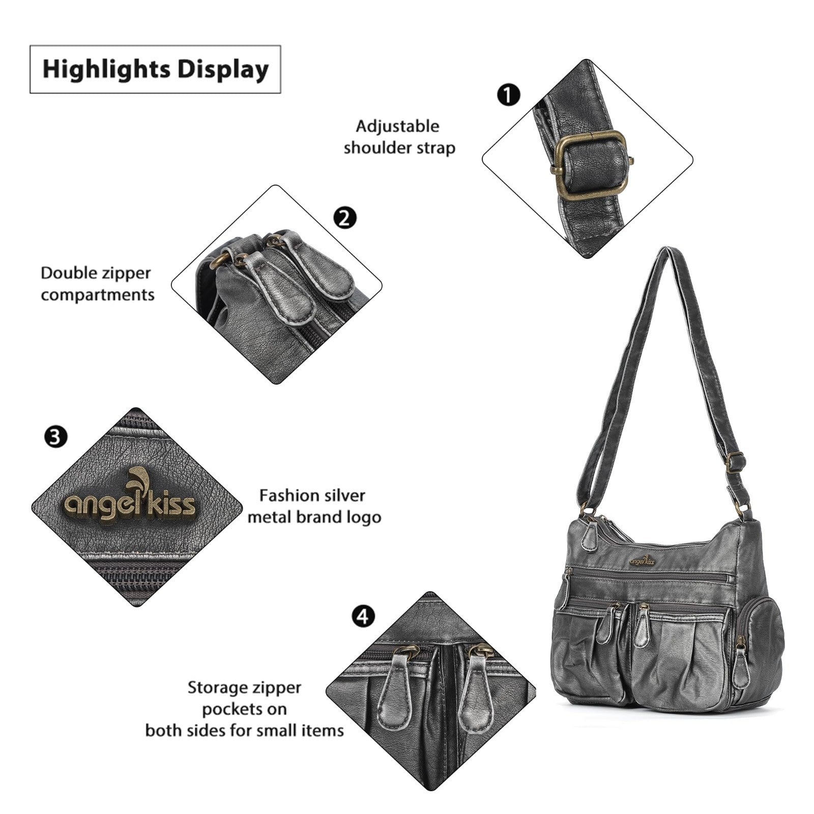 Stylish Crossbody Bags for Women   Medium Faux Leather Shoulder Handbags & Purse5