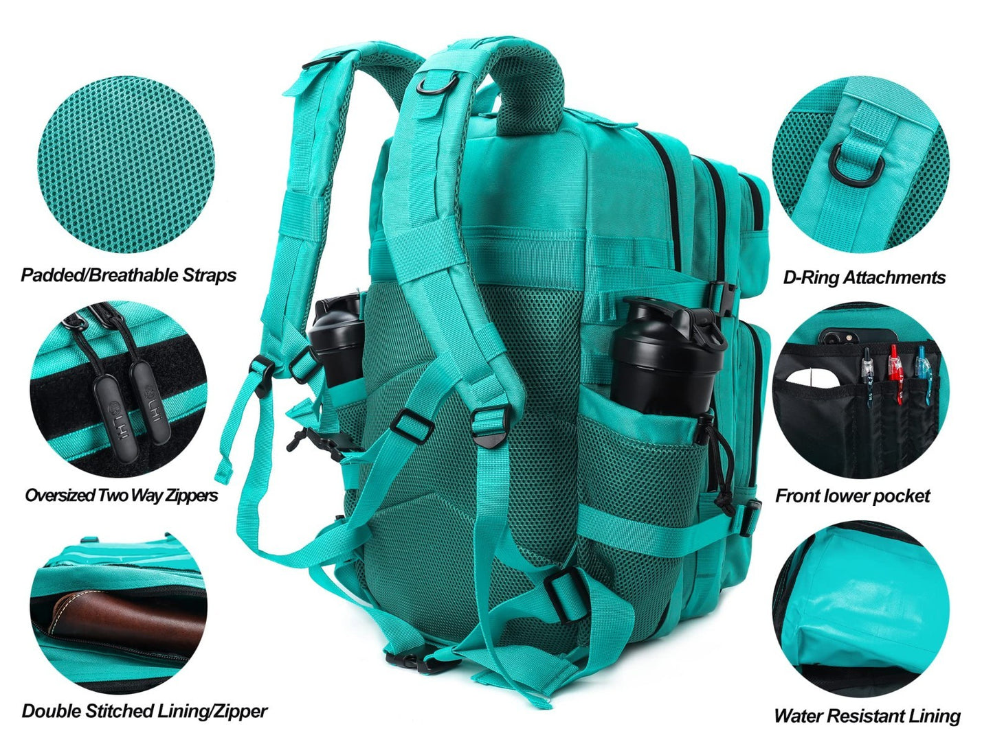 45L Military Tactical Backpack   Large Assault Pack Rucksack with Molle System  4