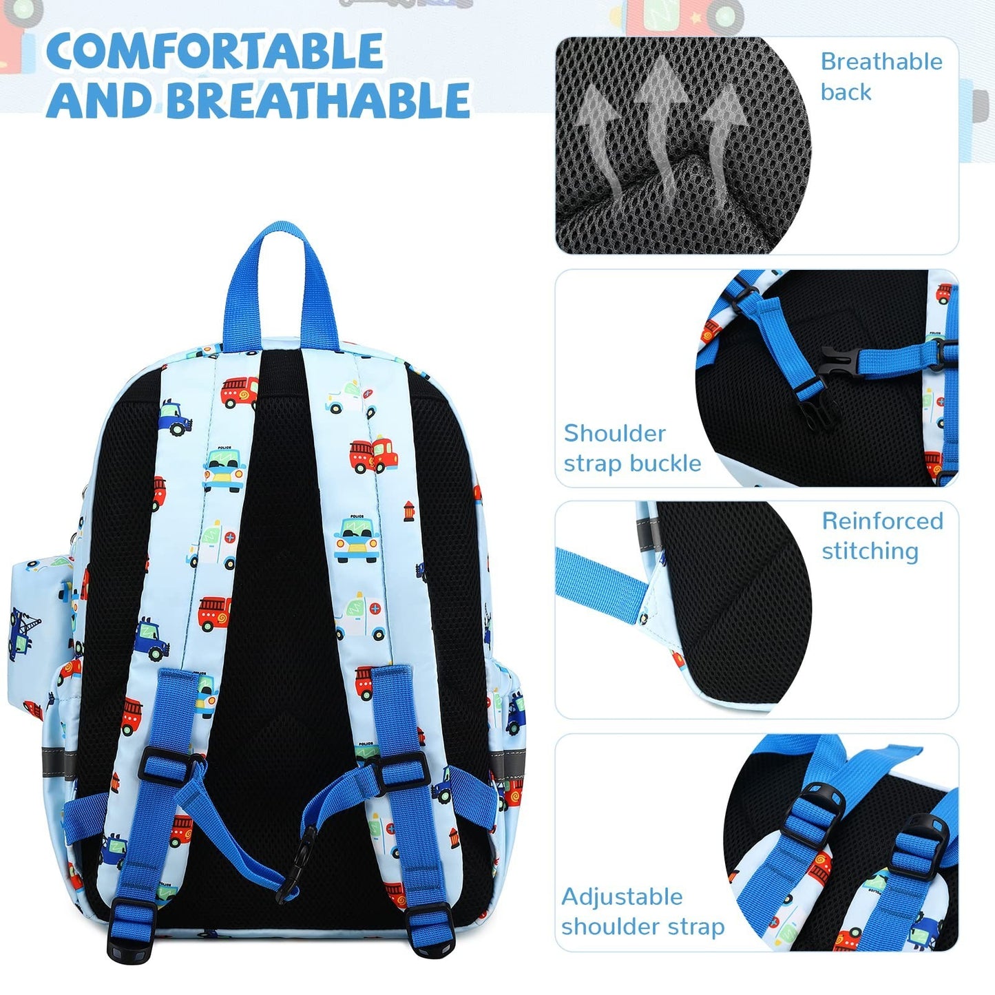 Kids Toddler Backpack with Chest Strap   Durable, Lightweight, Unisex Design4