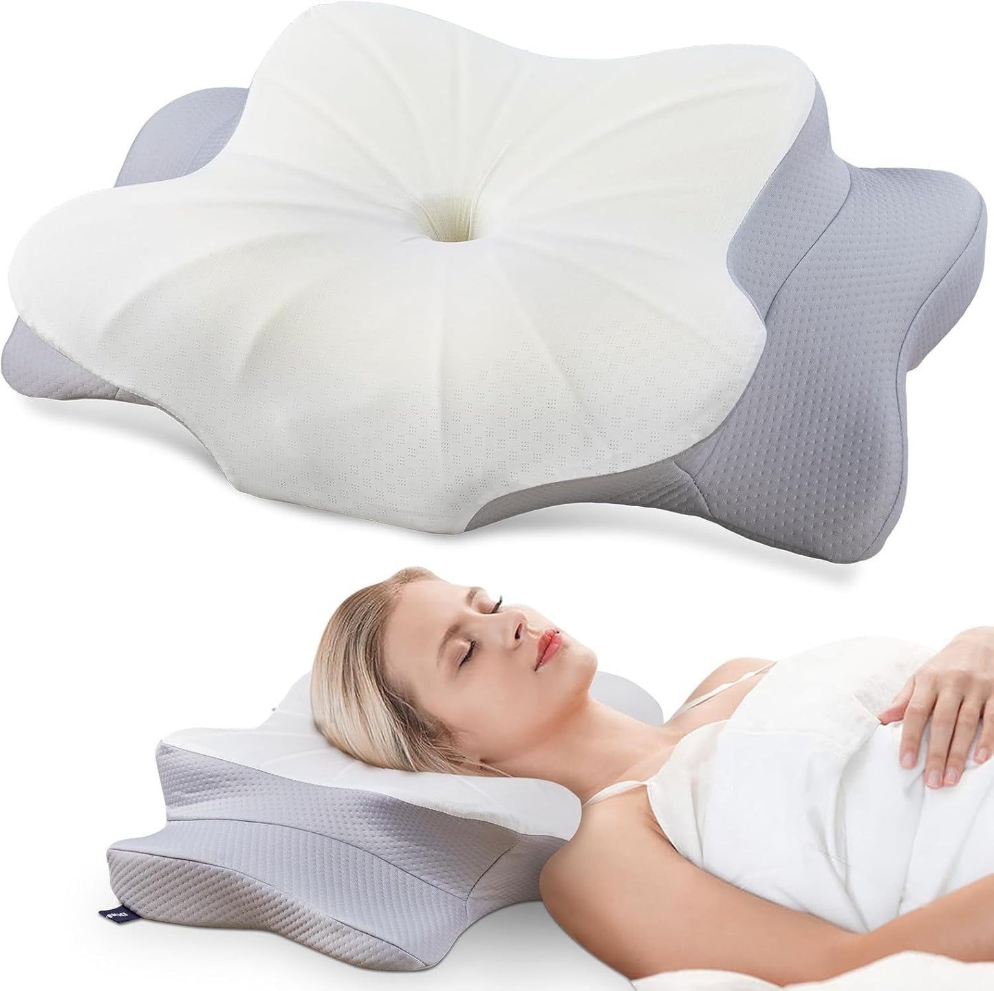 Cervical Memory Foam Pillow for Neck & Shoulder Pain Relief, Ergonomic Cooling D1