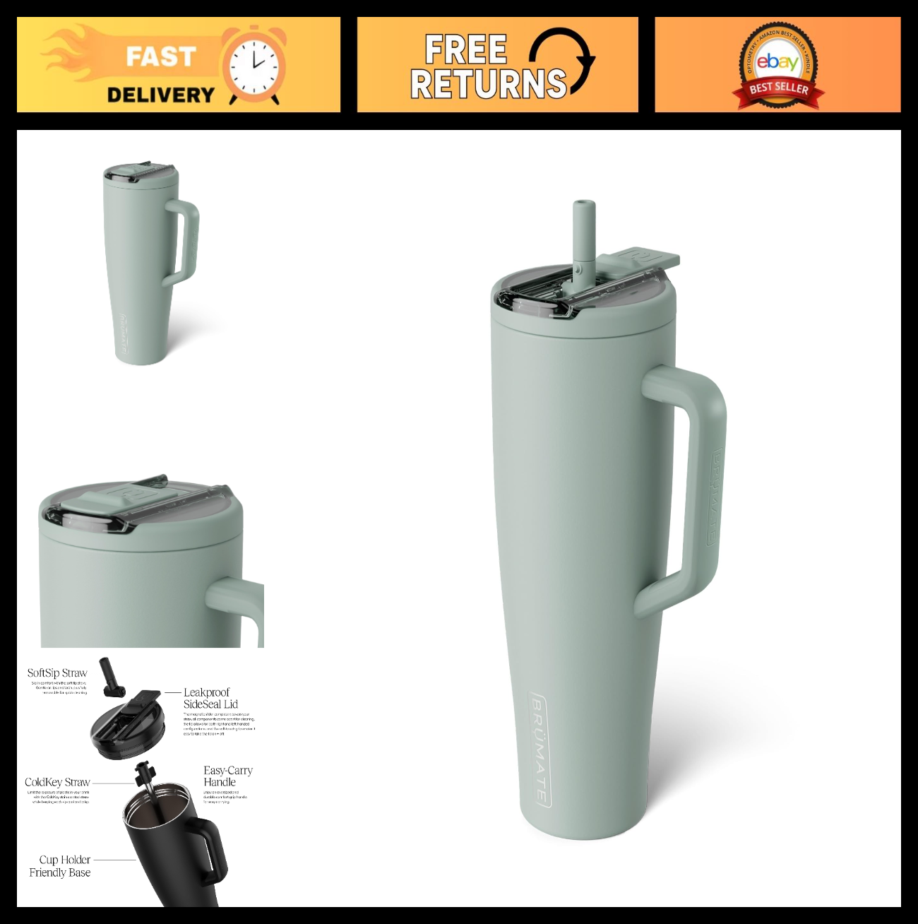 40oz Insulated Tumbler with Leakproof Straw Lid | Stainless Steel Water Bottle |0