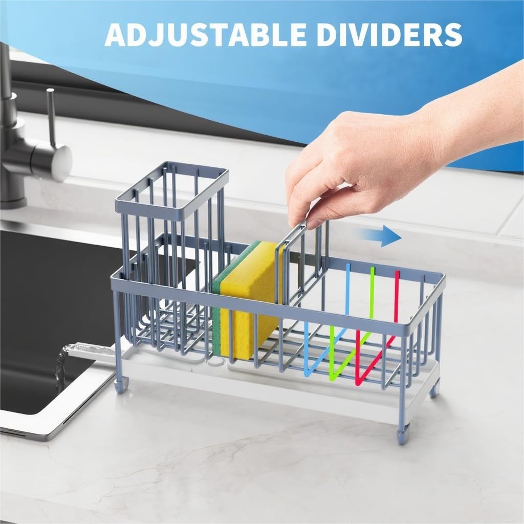 Kitchen Sink Caddy Organizer   Rustproof 304 Stainless Steel Sponge Holder, Brus4