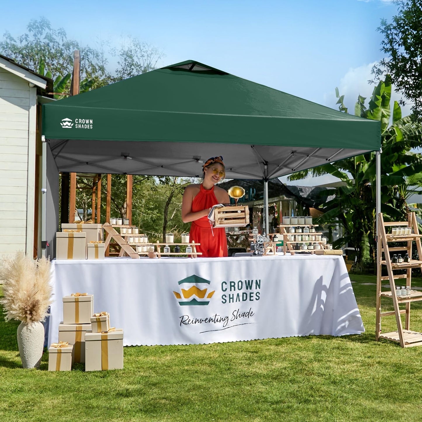 12x12 Pop Up Canopy Tent with Side Wall, Easy Setup Outdoor Gazebo, Sun Shade fo2