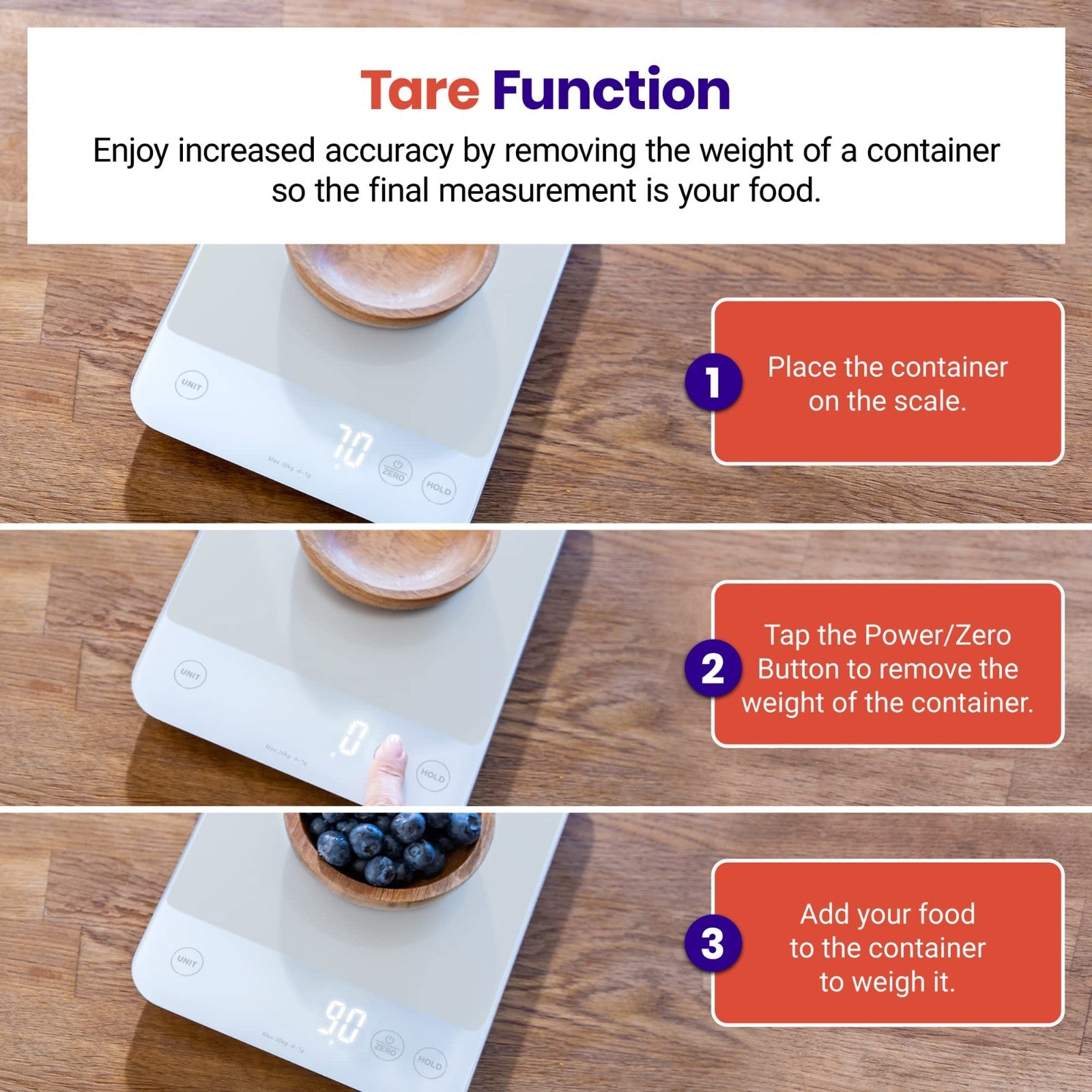 22lb Digital Kitchen Scale   USB Rechargeable, Waterproof, 1g Precision, Tare, G5