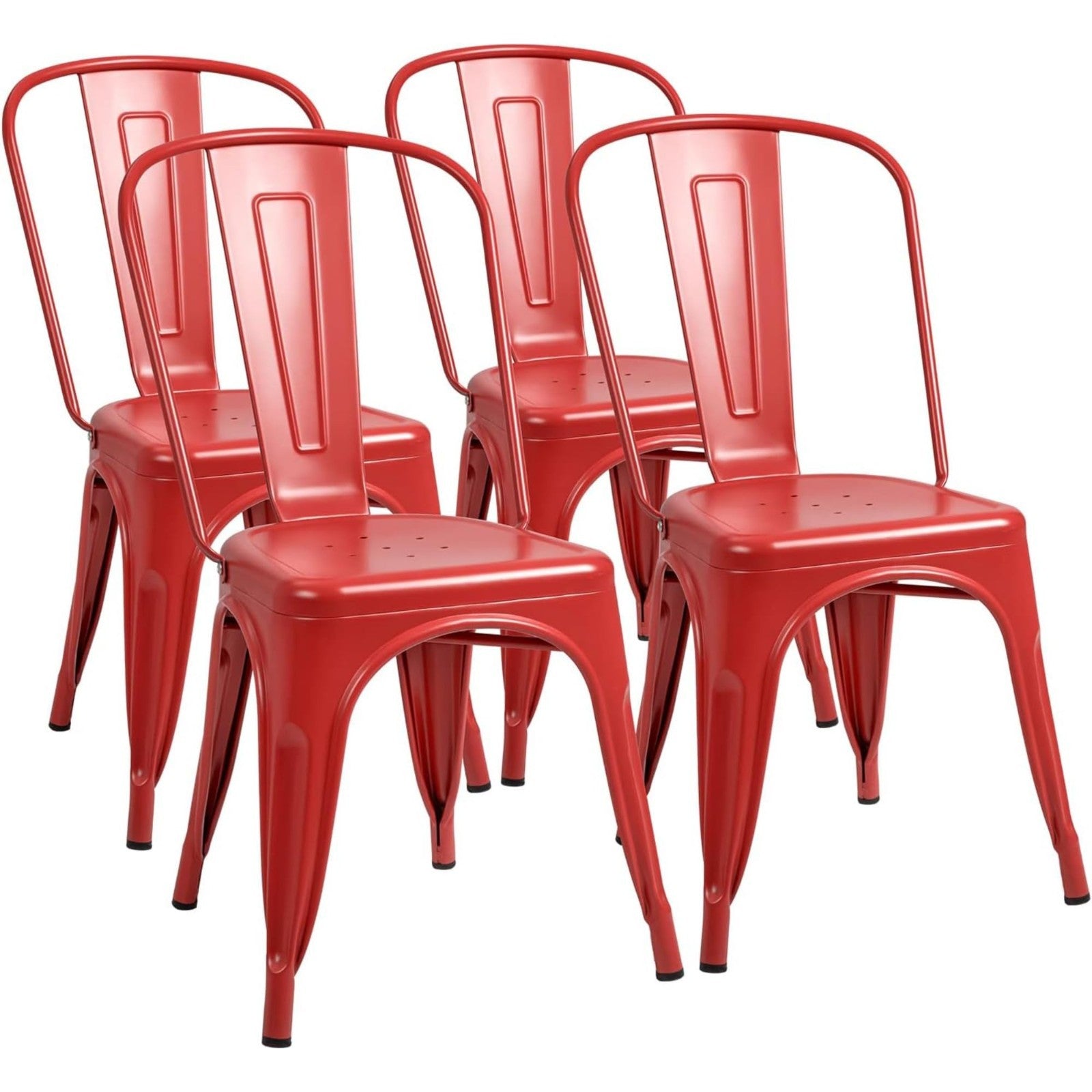 Stackable Metal Dining Chairs Set of 4   Indoor Outdoor Bistro Cafe Side Chairs1
