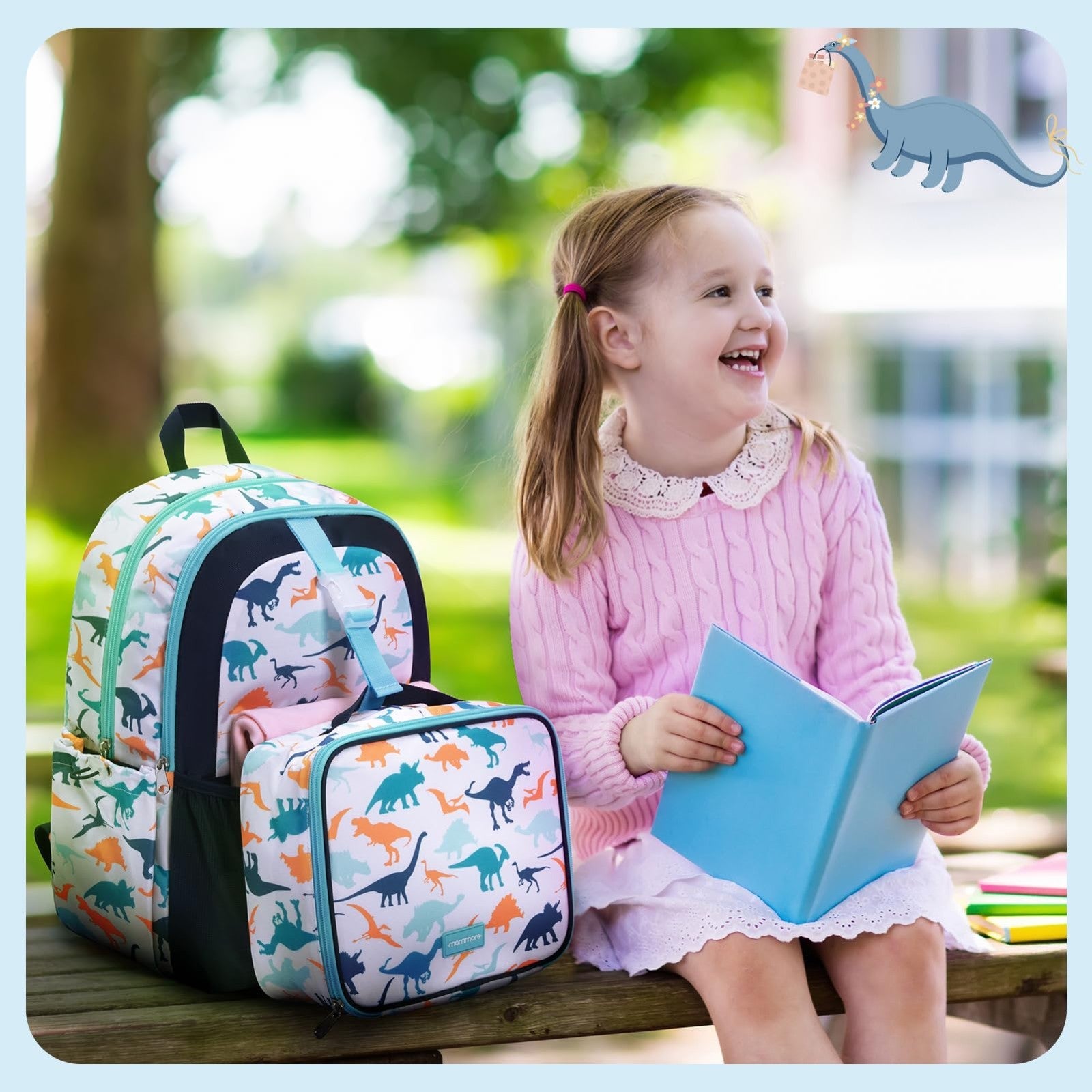 Kids Backpack Set for Kindergarten & Preschool - 2 PCS with Lunch Box, 15L Capac2