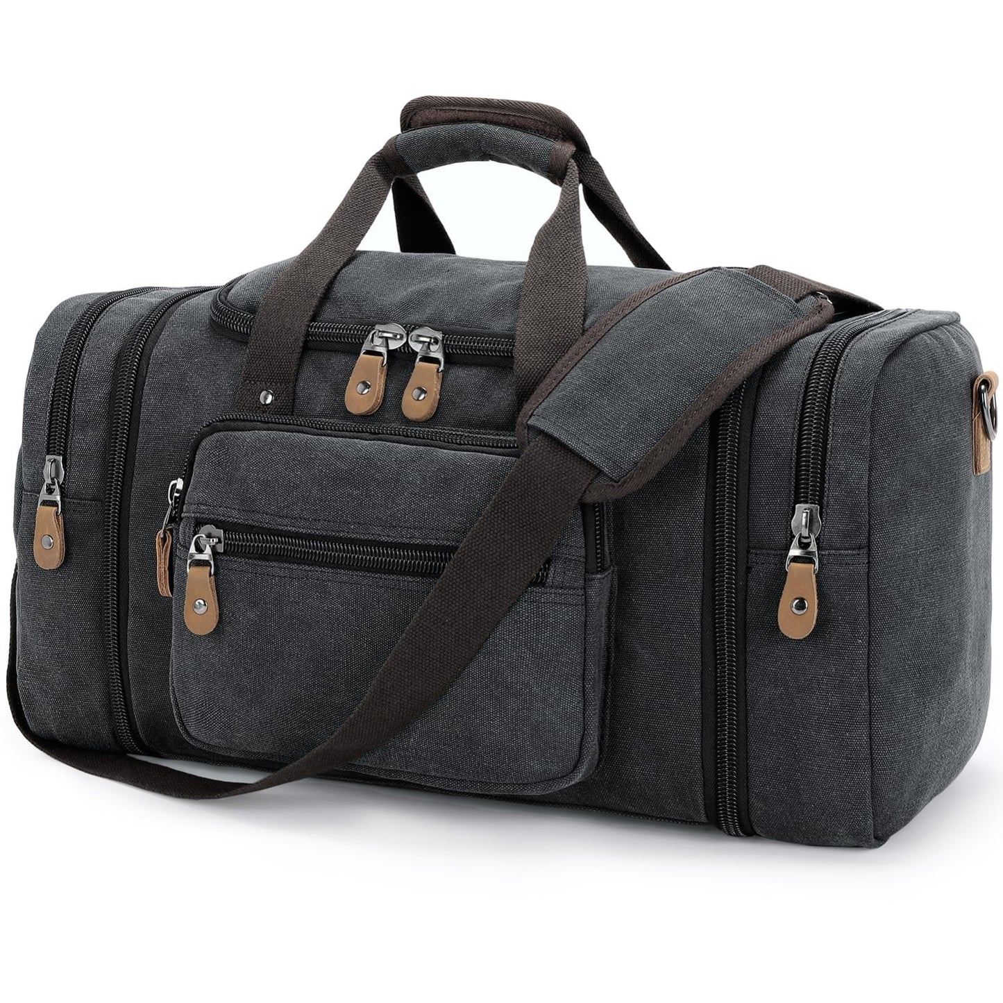 Expandable 60L Canvas Duffle Bag   Travel Overnight Weekender Tote, Lightweight0
