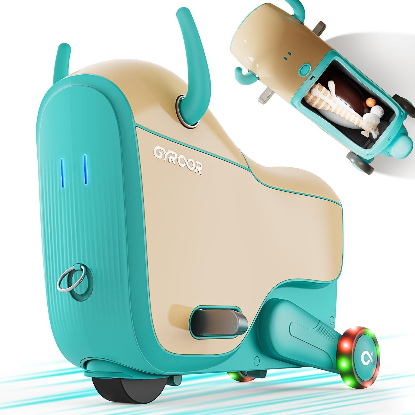 Kids Ride-On Airplane Suitcase, 14L Storage, 3-6 Years, 3 Speed Options1