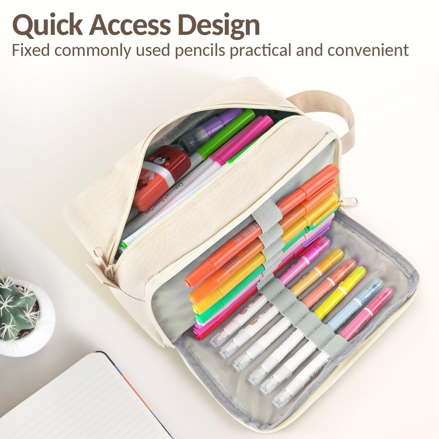High Capacity Pencil Case   Large Pouch Organizer for School & Office Supplies2