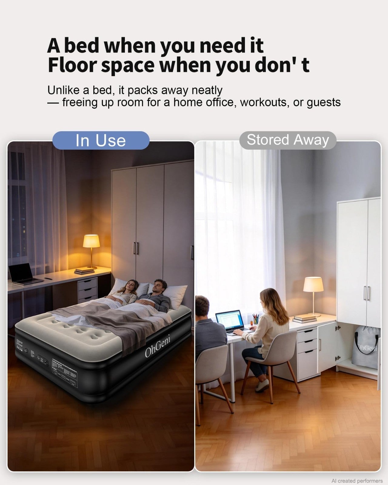 Full Air Mattress with Built in Pump, 18" Raised Inflatable Bed, Waterproof, 6005
