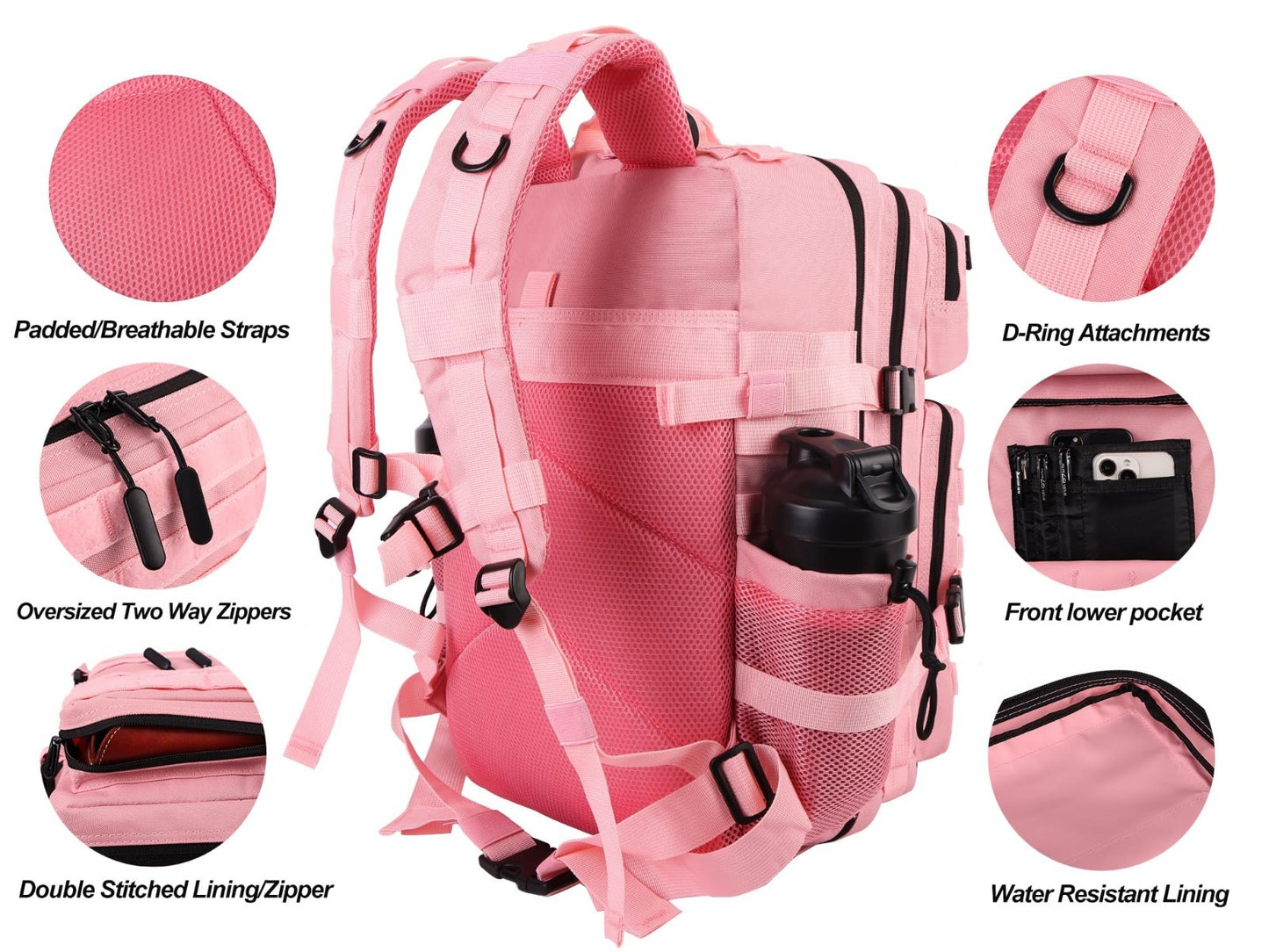 Tactical 45L Military Backpack for Men & Women   3 Day Assault Rucksack, Molle,4