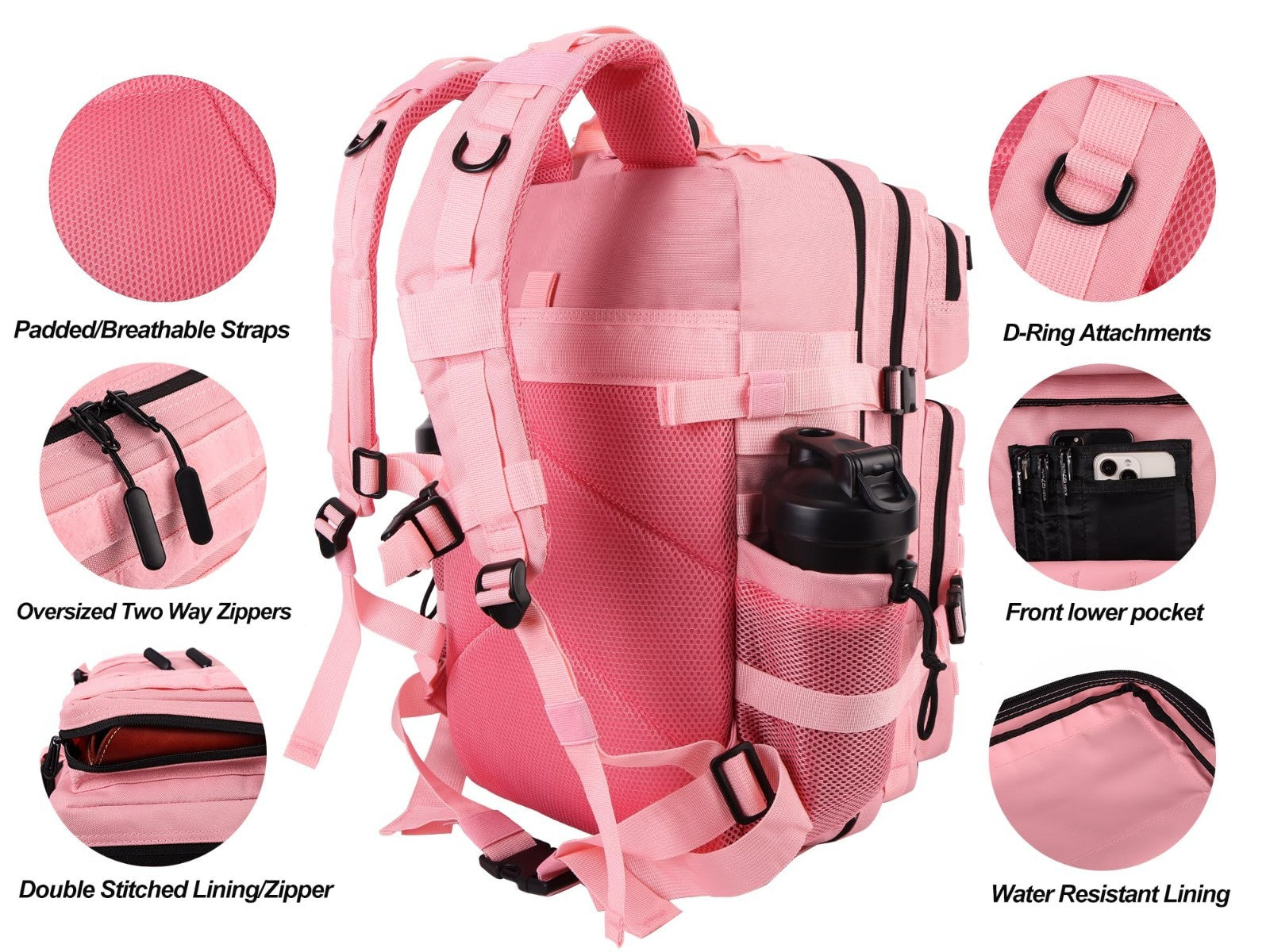Tactical 45L Military Backpack for Men & Women   3 Day Assault Rucksack, Molle,4