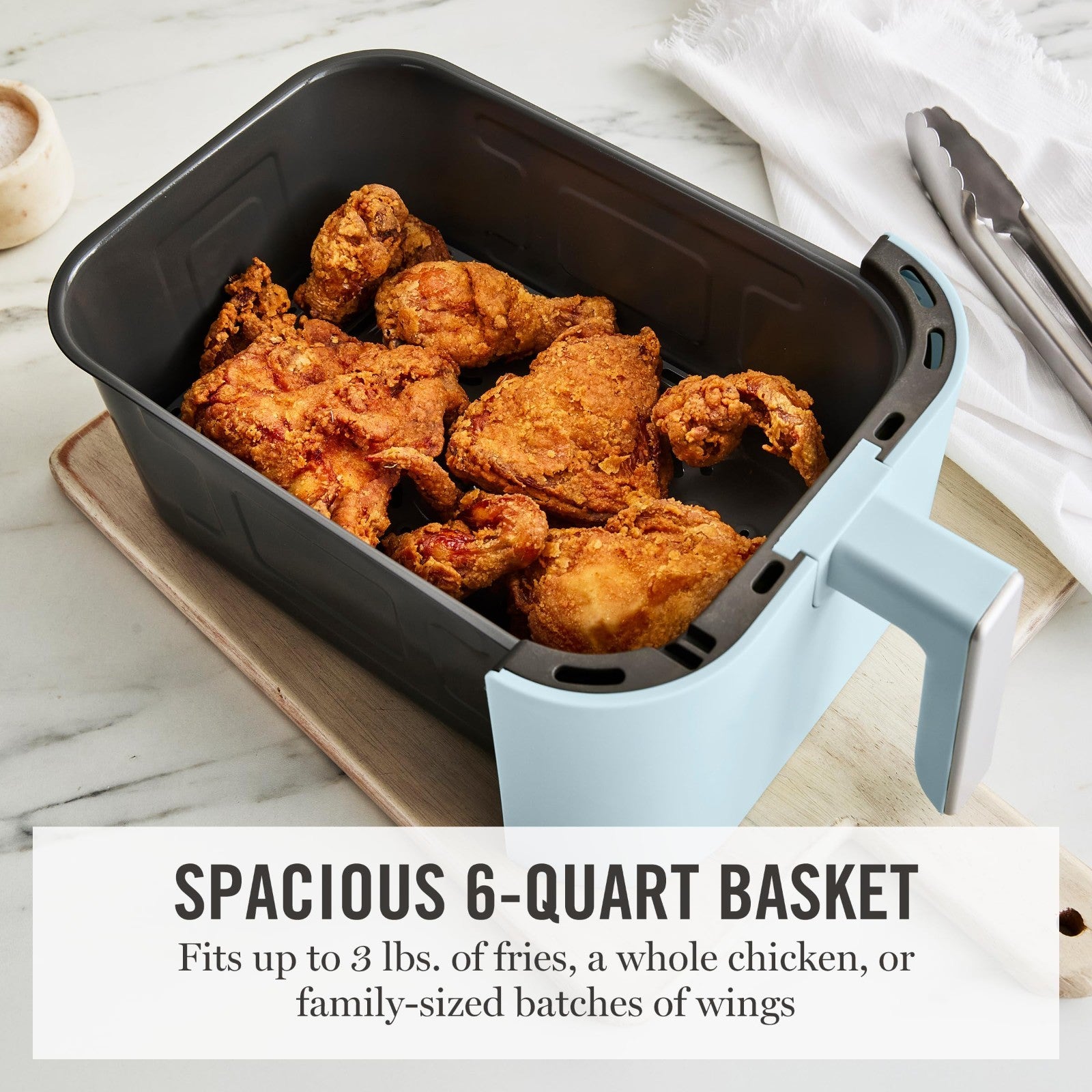 6QT Air Fryer, 6-in-1 Multi-Cooker, Bake, Broil, Roast, Dehydrate, Non-Stick Bas4