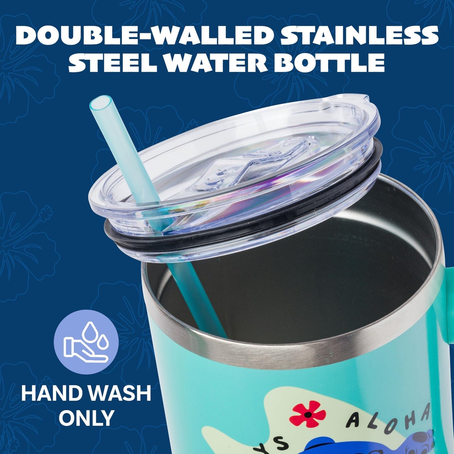 40oz Double Walled Stainless Steel Tumbler   Disney Lilo & Stitch Aloha, Fits Cu4
