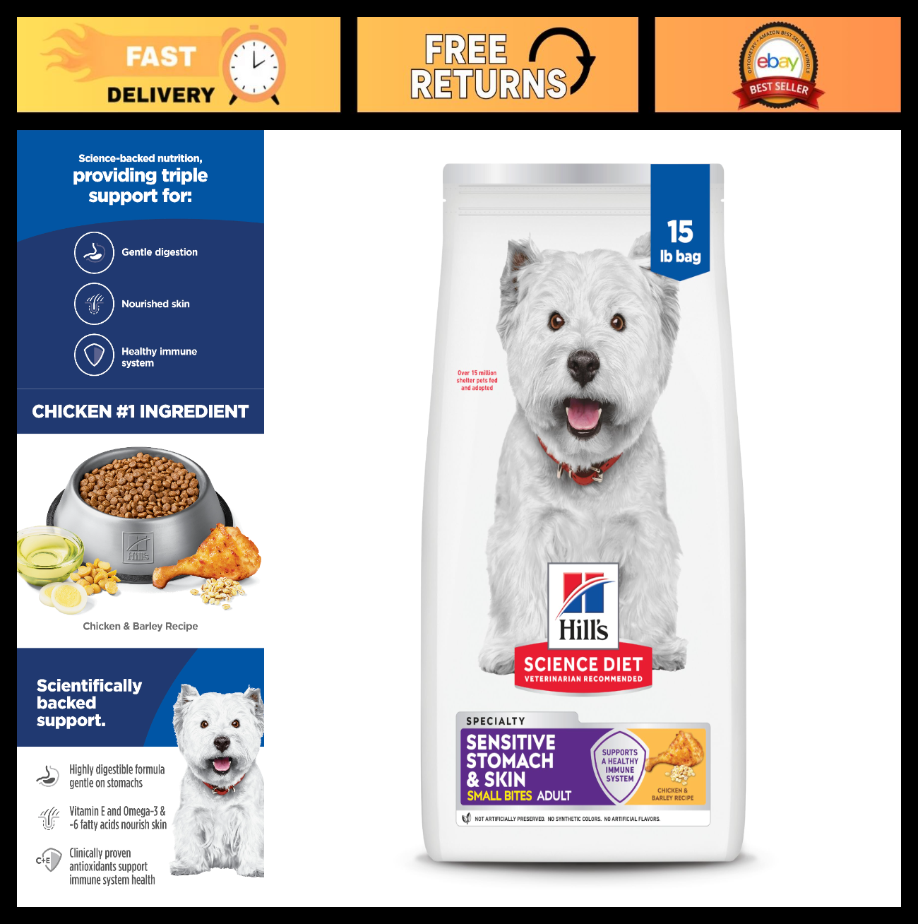 Sensitive Stomach & Skin Small Bites Dry Dog Food   Premium Nutrition for Dogs0