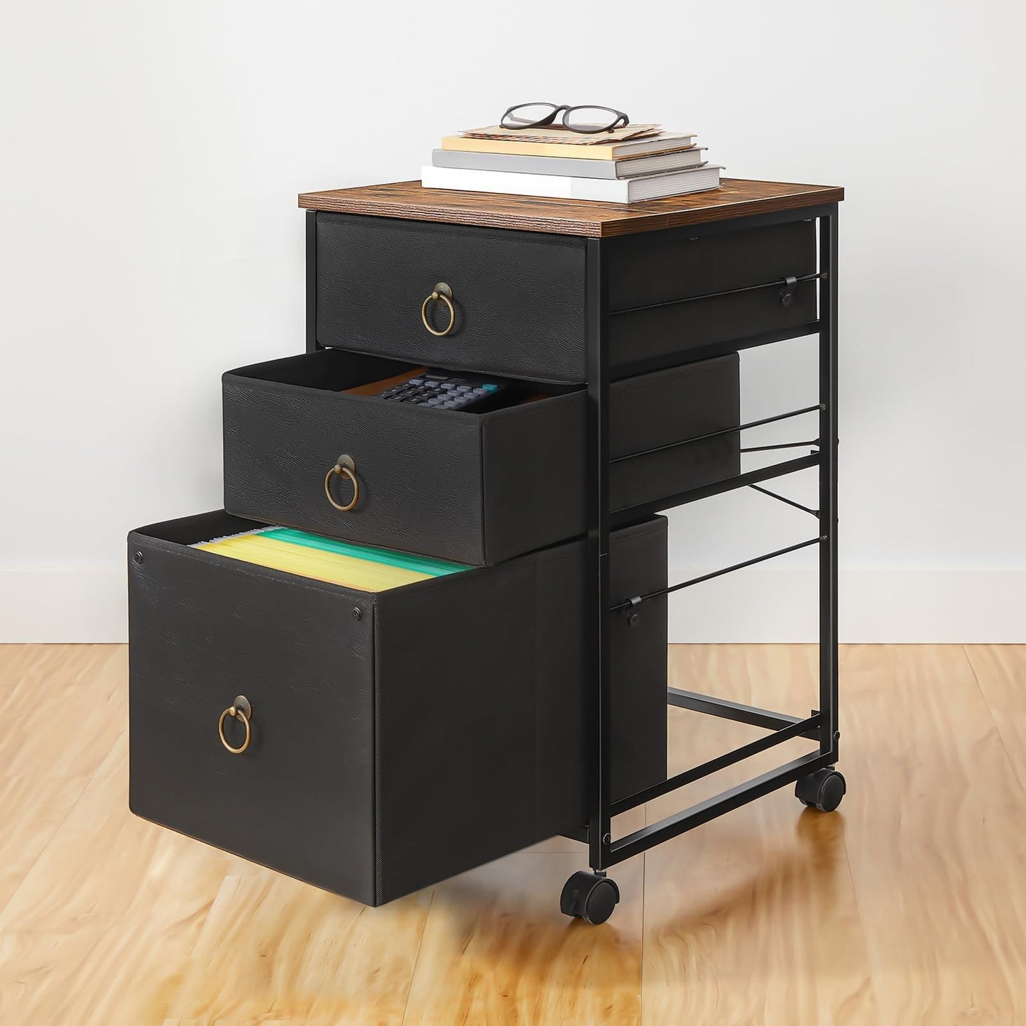 3 Drawer Mobile File Cabinet   Vertical Under Desk Storage, Rolling Printer Stan8