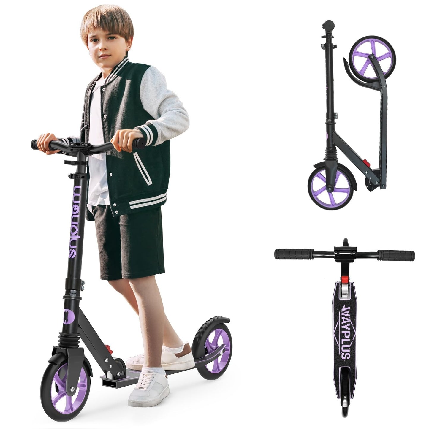 Kick Scooter for Kids, Teens & Adults - 8" Big Wheels, 240lb Weight Capacity0