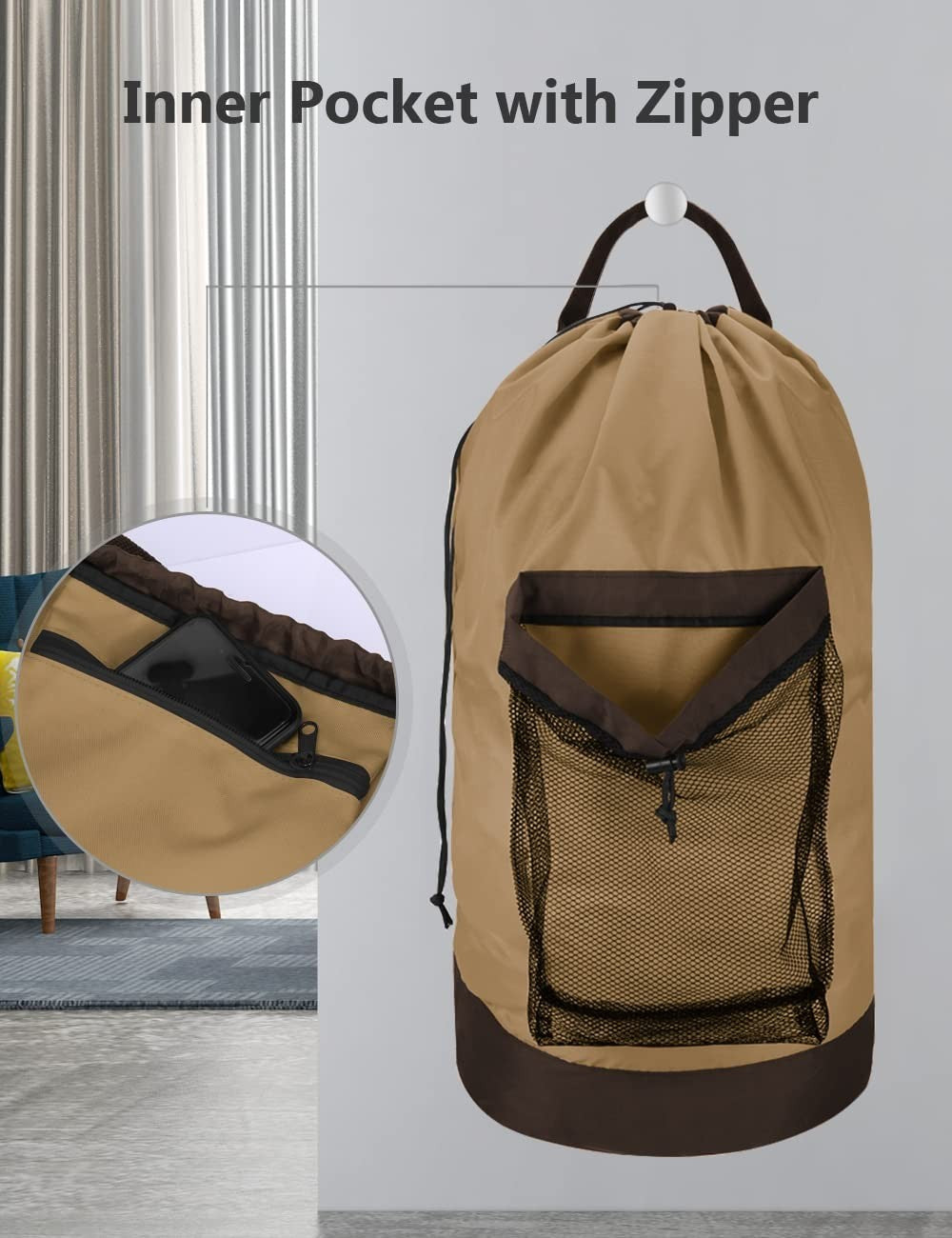 Optimized eBay Title:  "Durable Laundry Backpack with Shoulder Straps & Mesh Po4