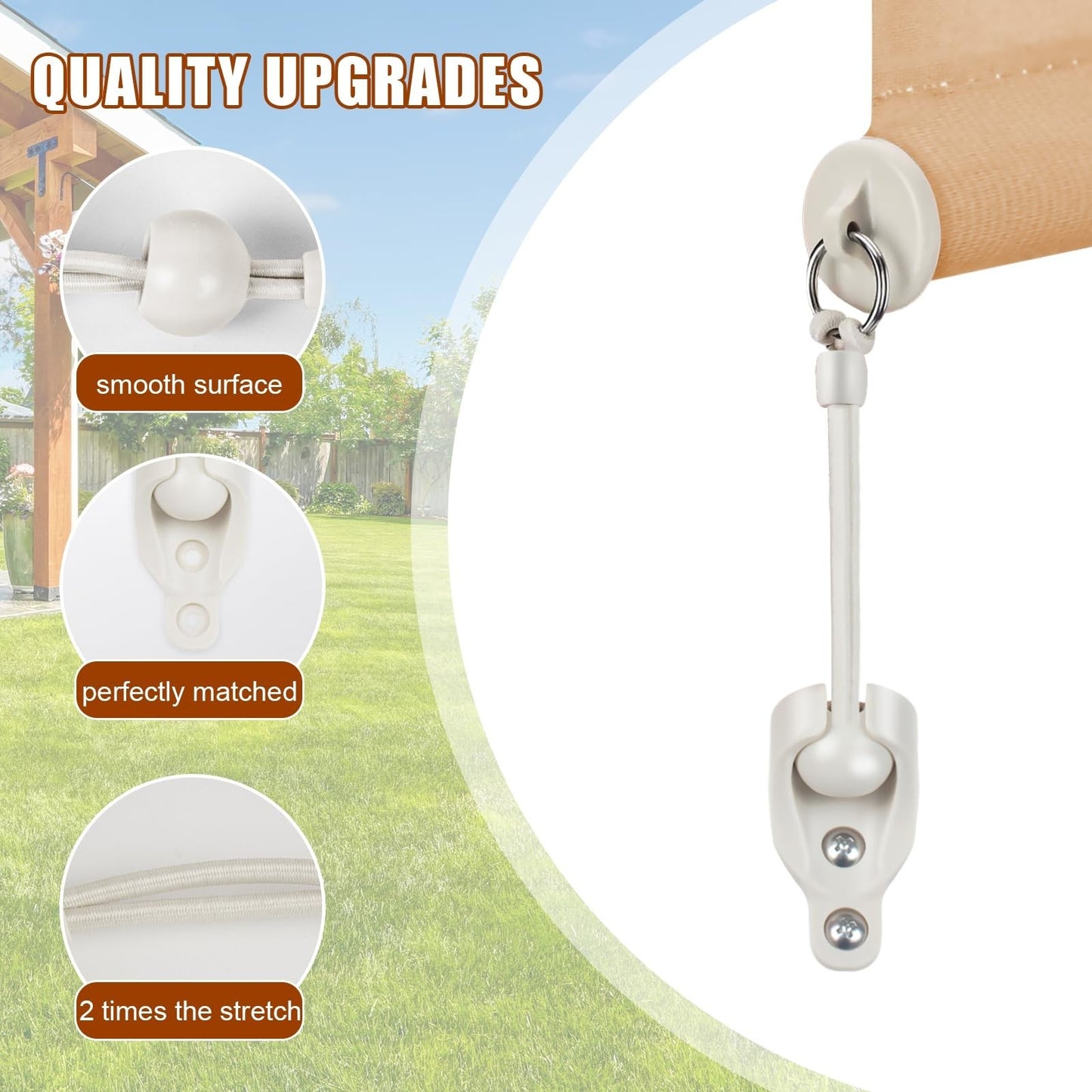 Outdoor Roller Shade Bungee Kit & End Cap, Weather Resistant, Coolaroo Blinds3