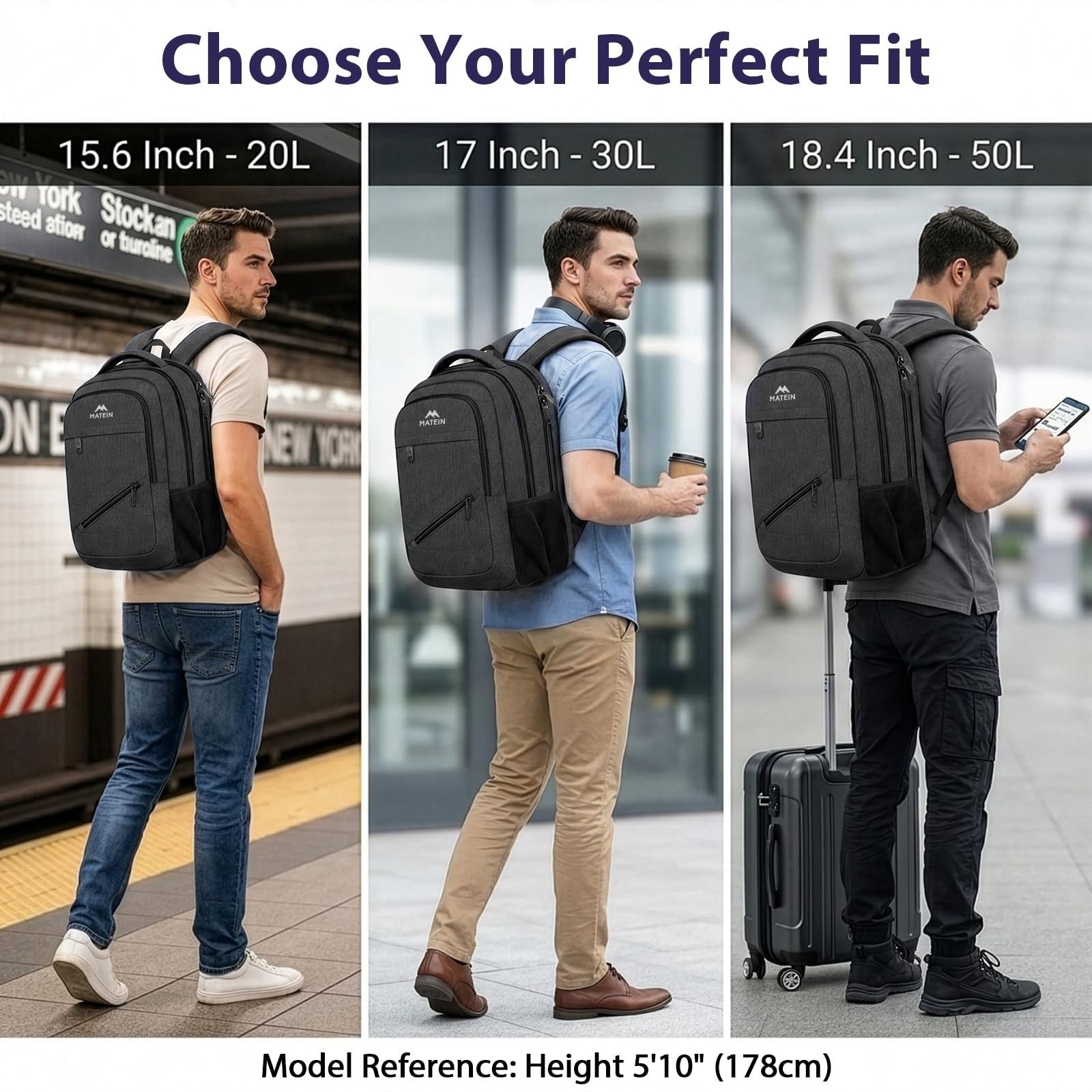 Large Laptop Backpack for Work & College, 17 Inch Computer Bookbag, Travel Bag8