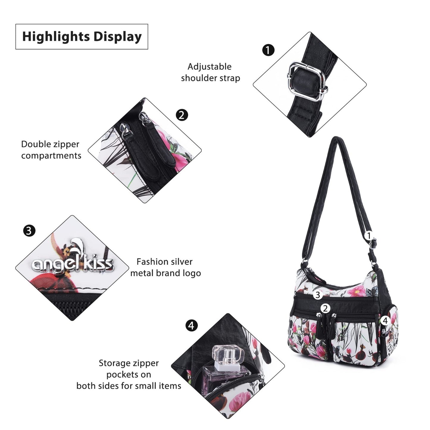 Stylish Crossbody Bag for Women   Medium Faux Leather Shoulder Handbag & Purse5