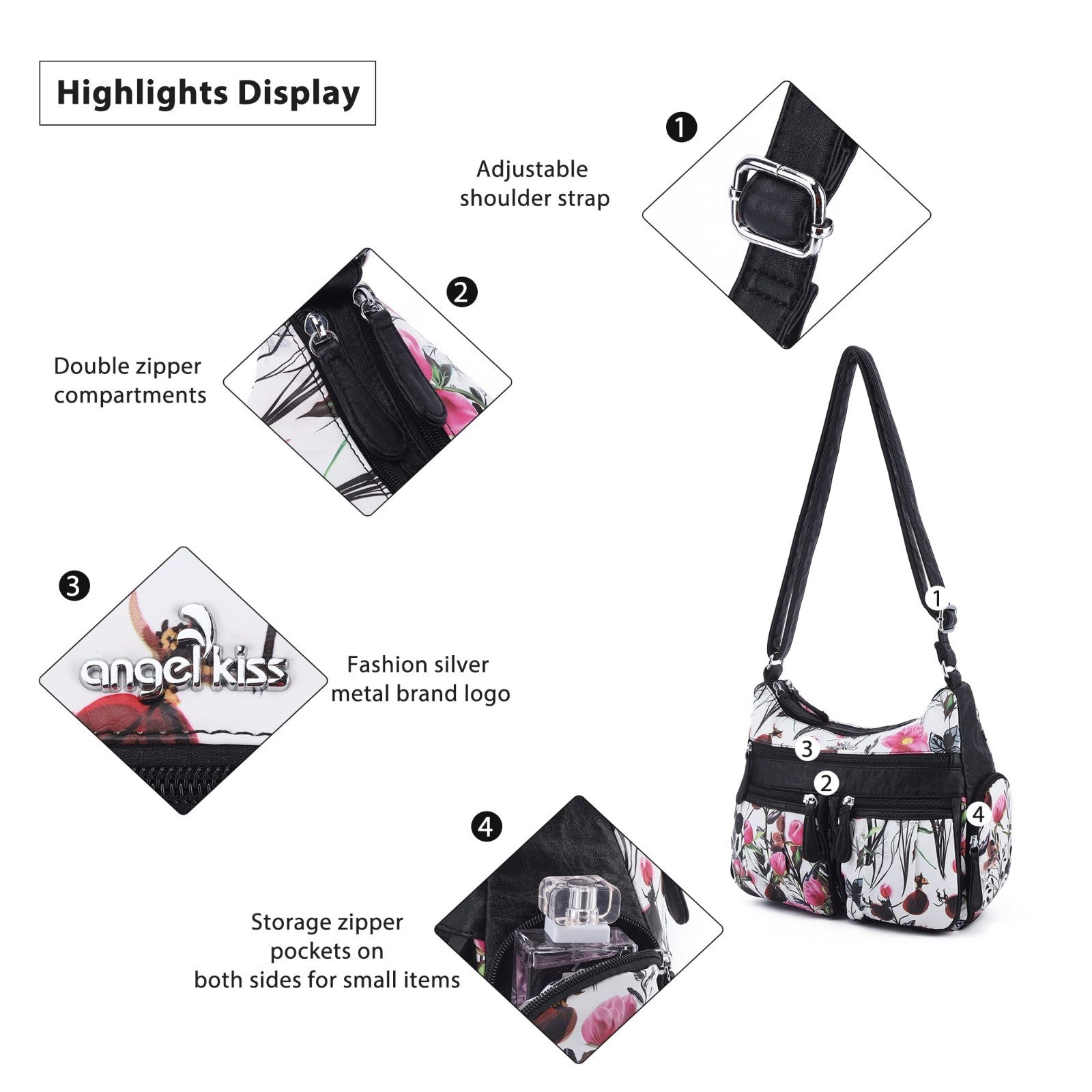 Stylish Crossbody Bag for Women   Medium Faux Leather Shoulder Handbag & Purse5