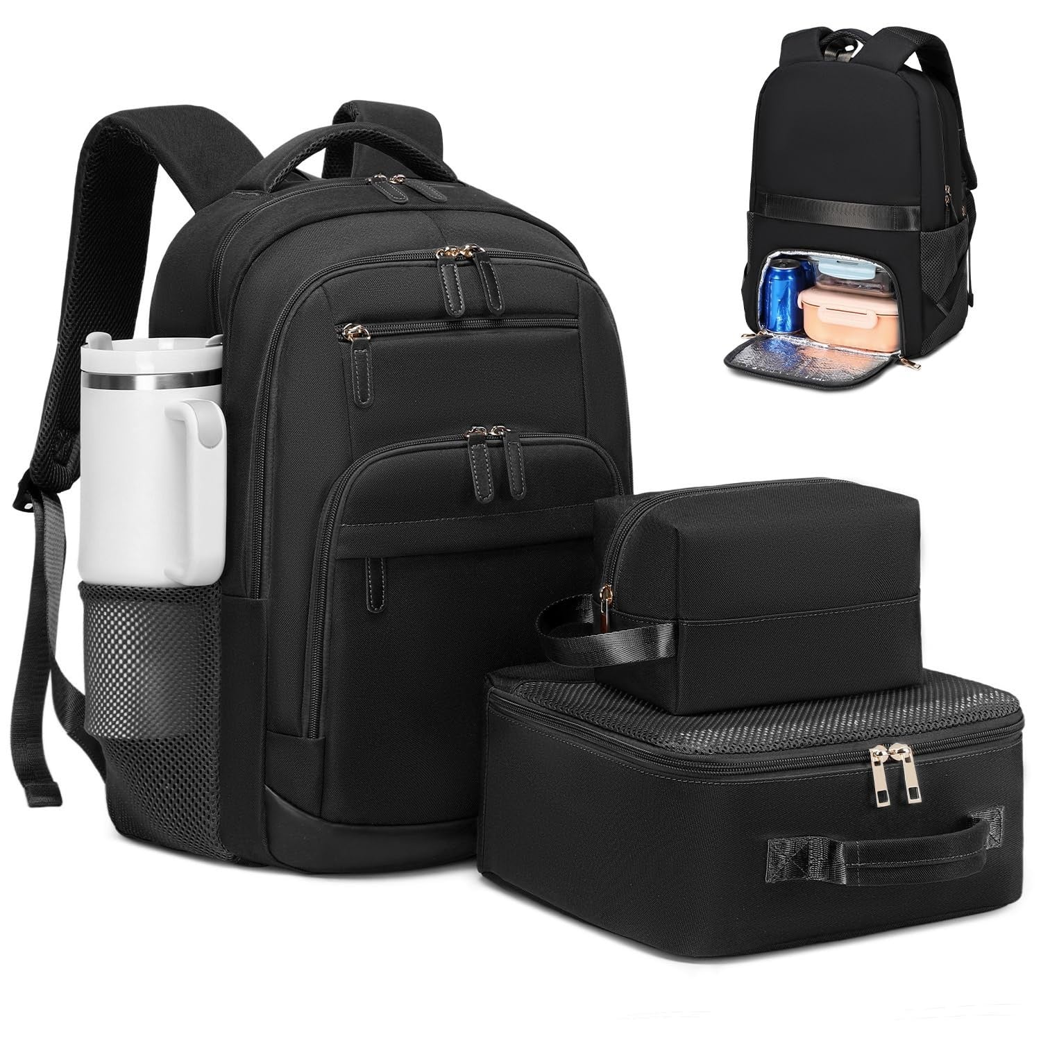 40L Travel Backpack for Men & Women, TSA Approved Carry-On, Fits 17" Laptop, Bla0