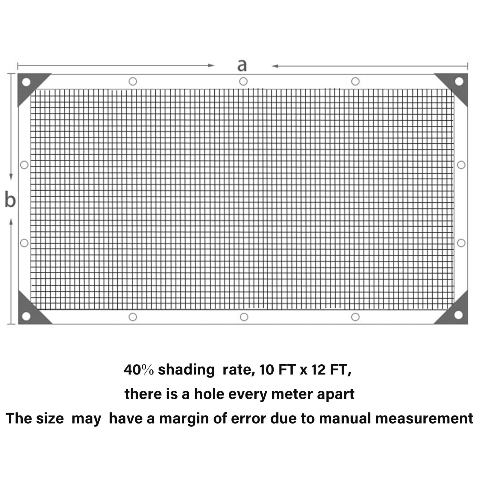 40% Black Shade Cloth 10x12 FT Durable Mesh Tarp with Grommets for Garden, Green2