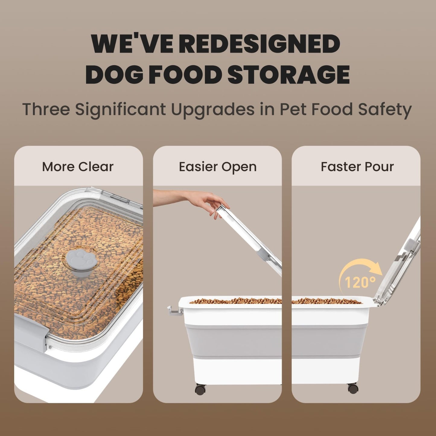 Collapsible Dog Food Storage Container for 20 23 Lbs, Airtight & Durable3