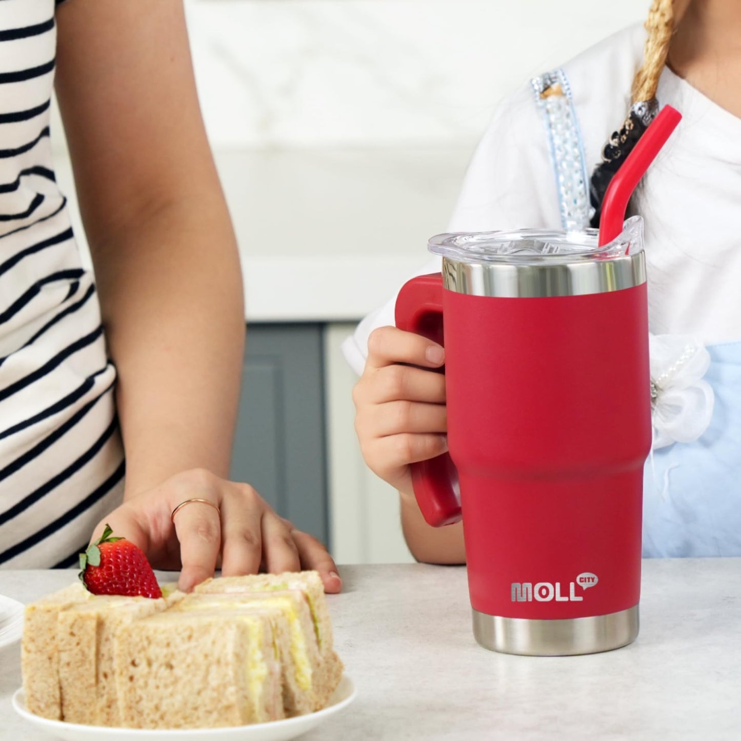 Kids Insulated Tumbler 16oz   Stainless Steel Double Wall Travel Mug with Lid &6