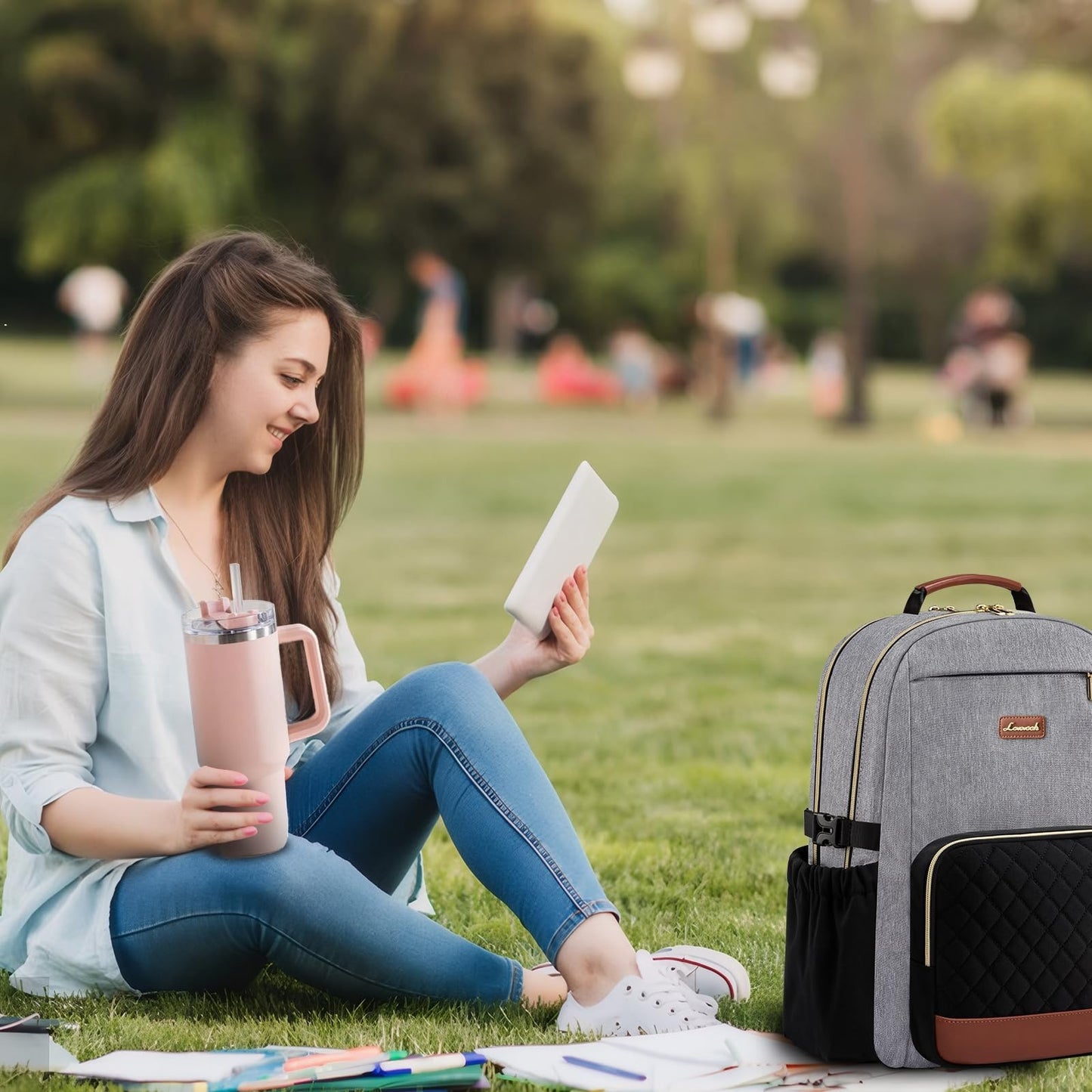 Stylish Waterproof Laptop Backpack for Women, 15.6" Large Capacity, Travel Purse2