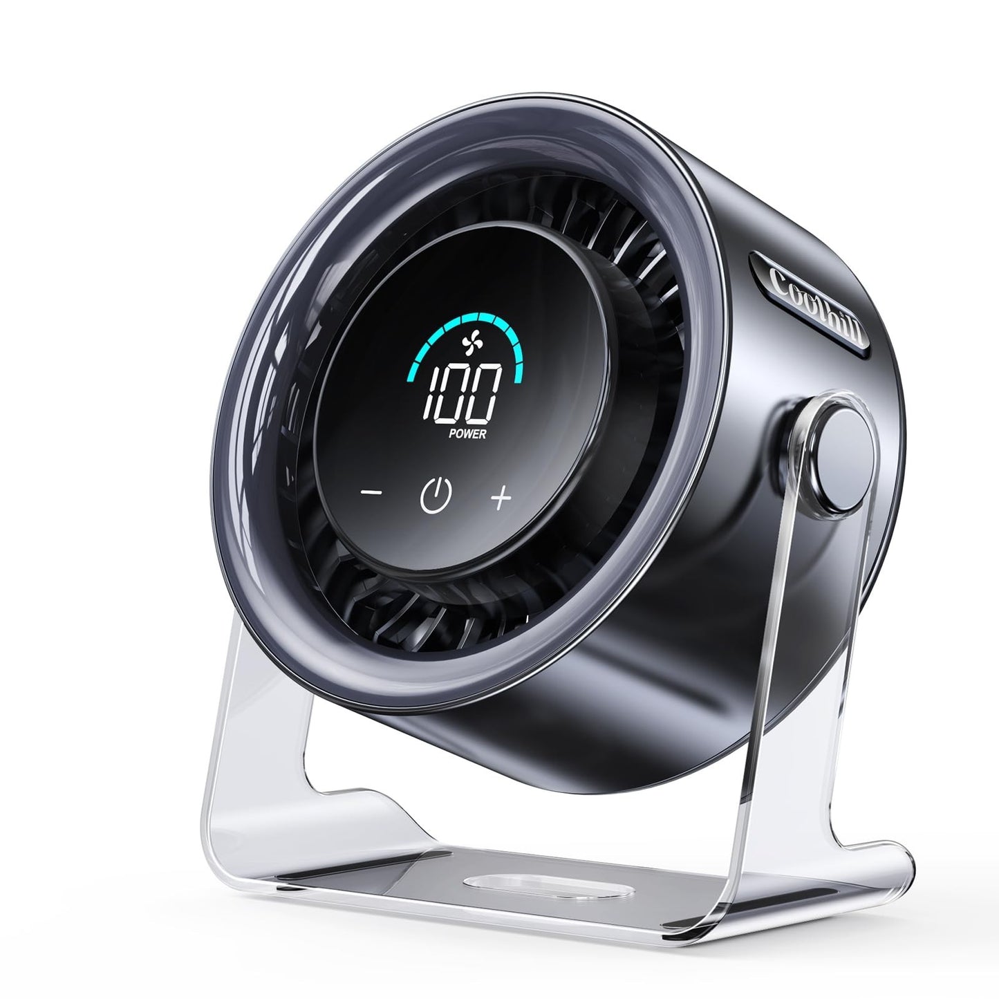Quiet USB Desk Fan with 100 Speeds & Digital Display   Portable Rechargeable, 121