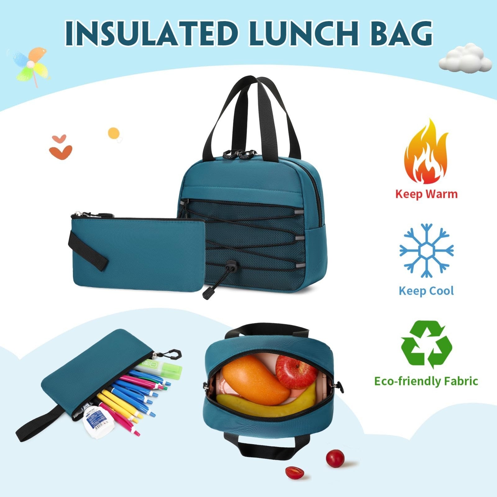 Boys Backpack Set with Lunch Box & Pencil Case   Durable School Bag for Kids4