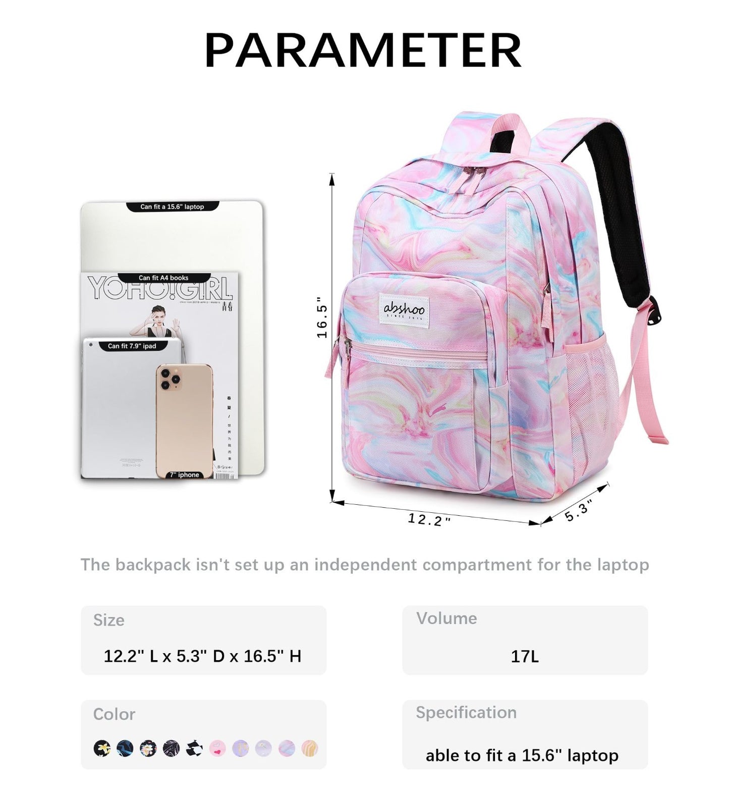 Water Resistant Tie Dye Women's Backpack for School, College & Travel   Stylish2