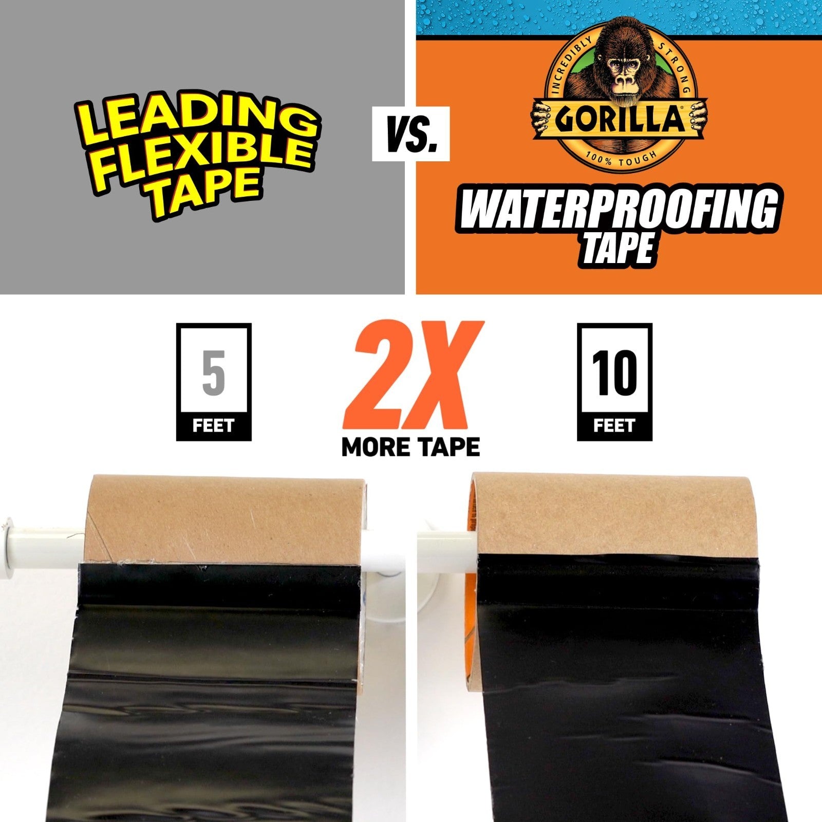 Waterproofing Tape 4" x 10' - Permanent Black Seal for Leaks, Weather Resistant,7
