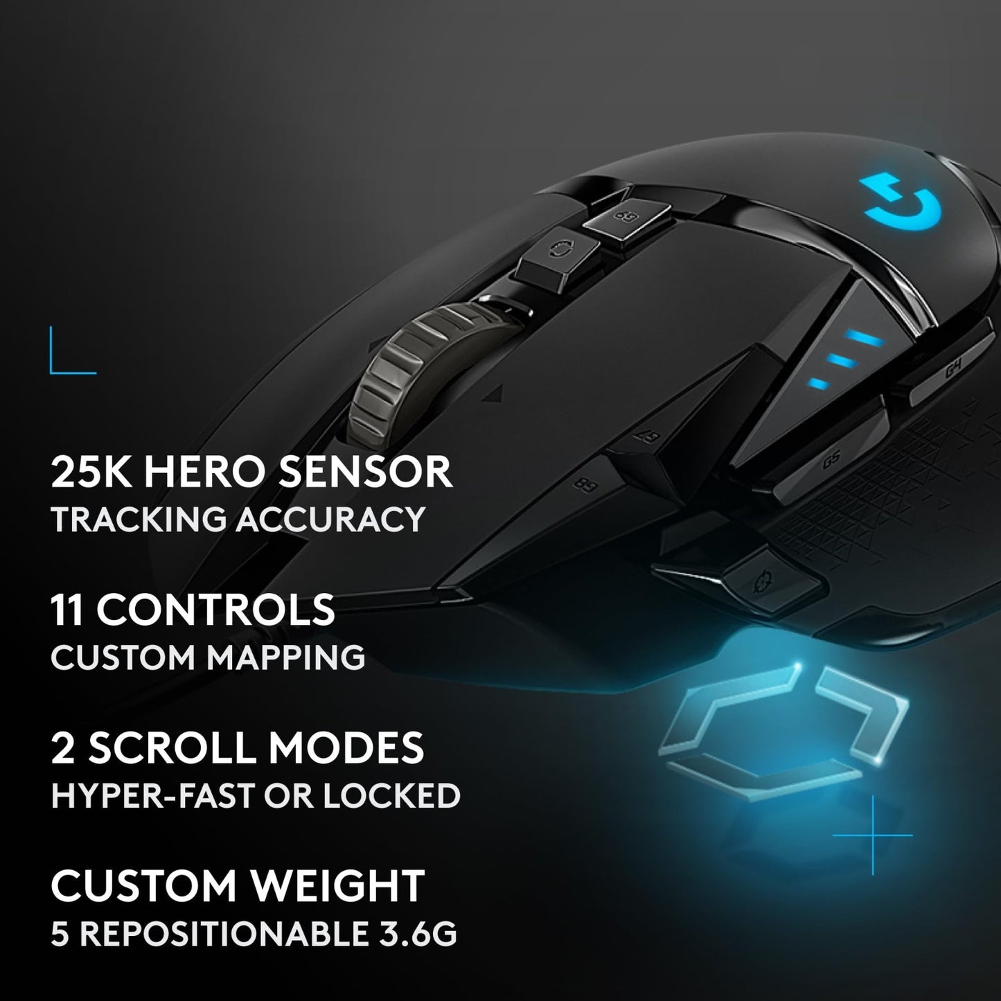 High-Performance Wired Gaming Mouse - 25,600 DPI, RGB, Adjustable Weights, 11 Bu8