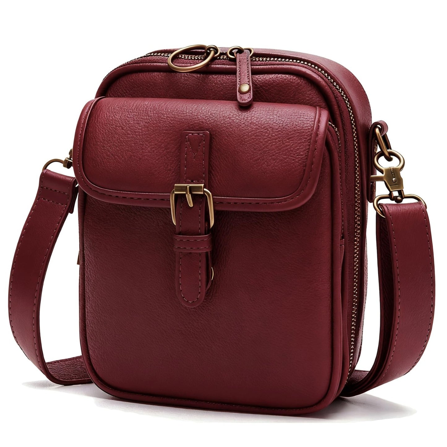 Vegan Leather Small Crossbody Bag for Women, Vintage Anti-Theft Messenger Purse1