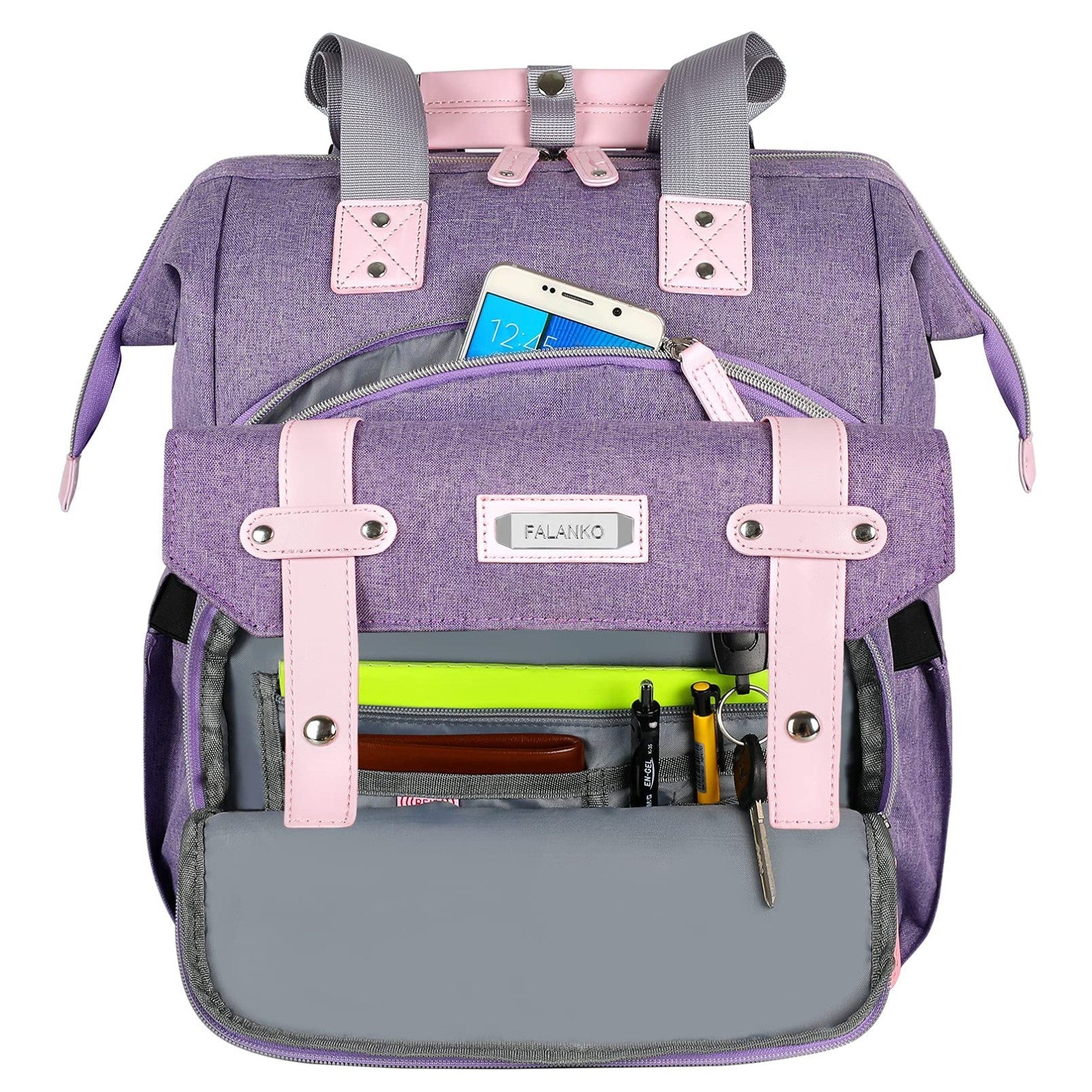 Stylish Anti Theft Laptop Backpack for Women, RFID Protection, Water Resistant,3