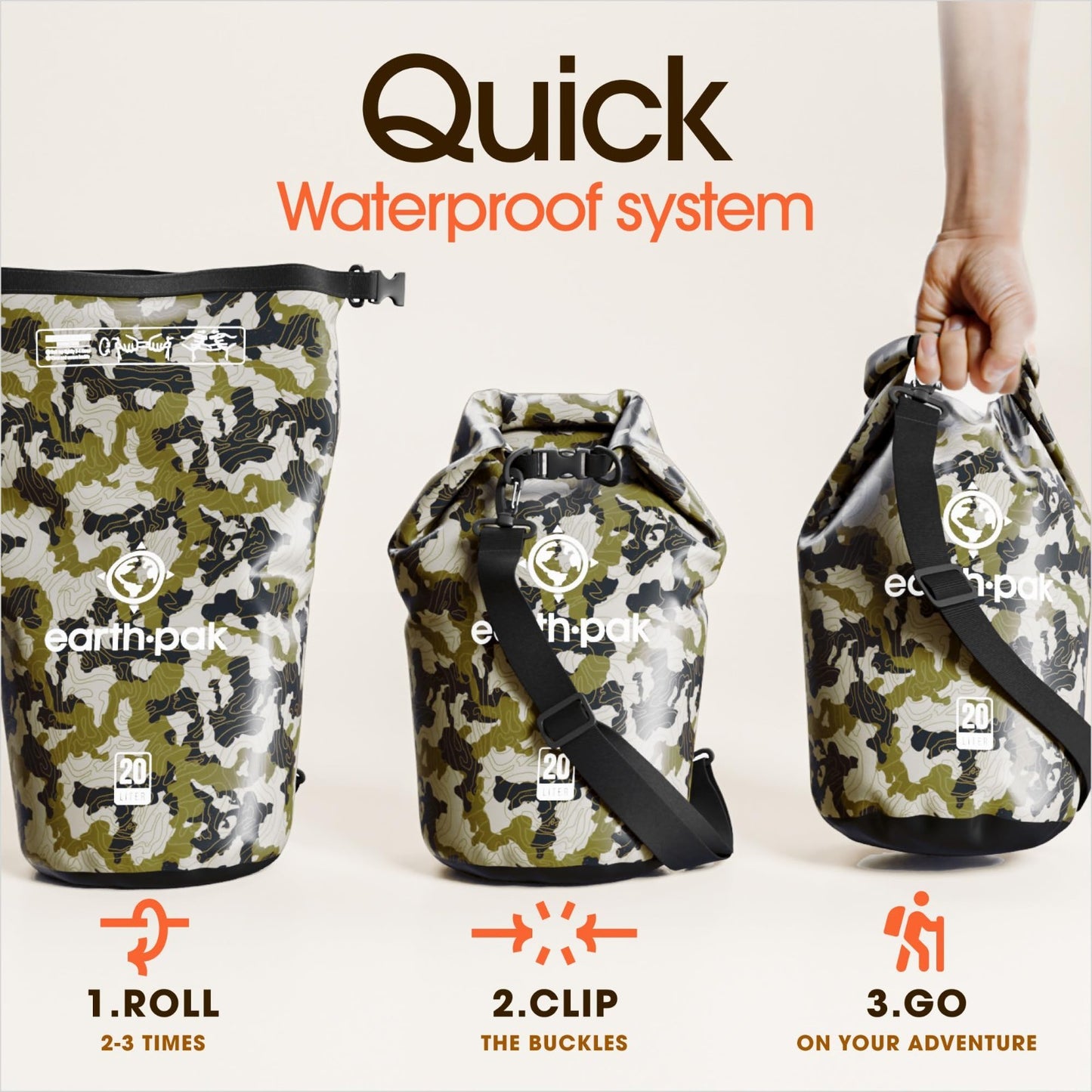 Waterproof Dry Bag Backpack   Roll Top Sack for Kayaking & Gear Protection, Phon4